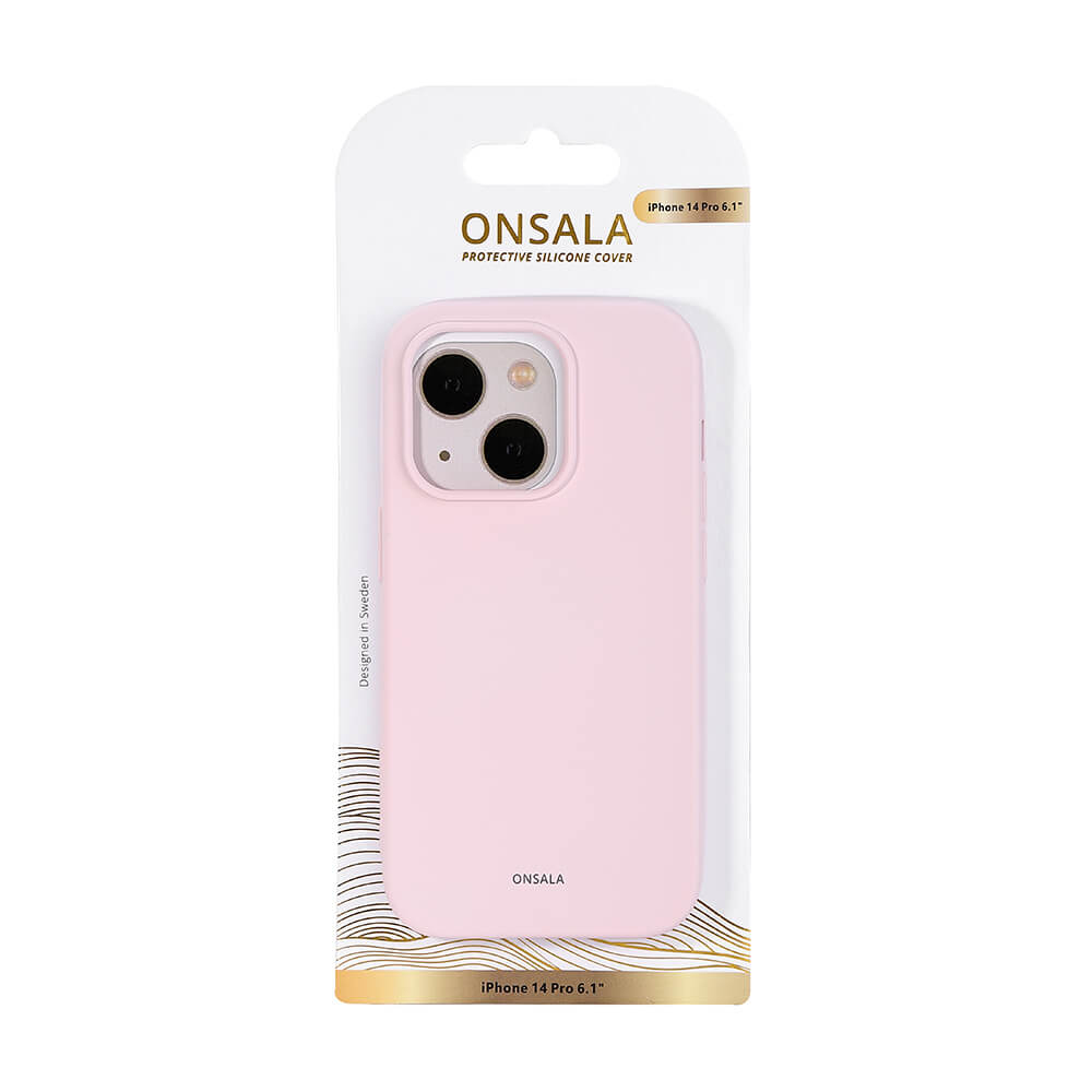 Onsala Phone Case Silicone Chalk Pink - iPhone 14 Pro – image 2