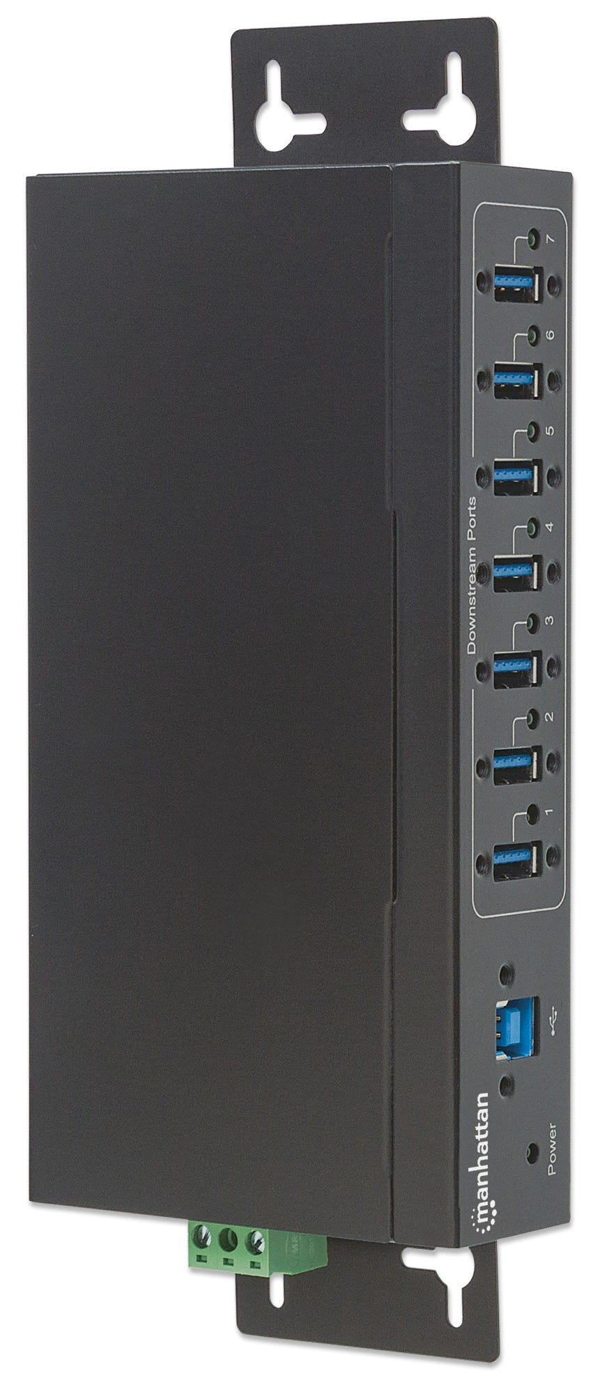 Manhattan USB-A 7-Port Hub Industrial, 7x USB-A Ports, 5 Gbps (USB 3.2 Gen1 aka USB 3.0), 20 kV ESD Protection, A/C, Bus and Terminal-Block Power Options, DIN R – image 6