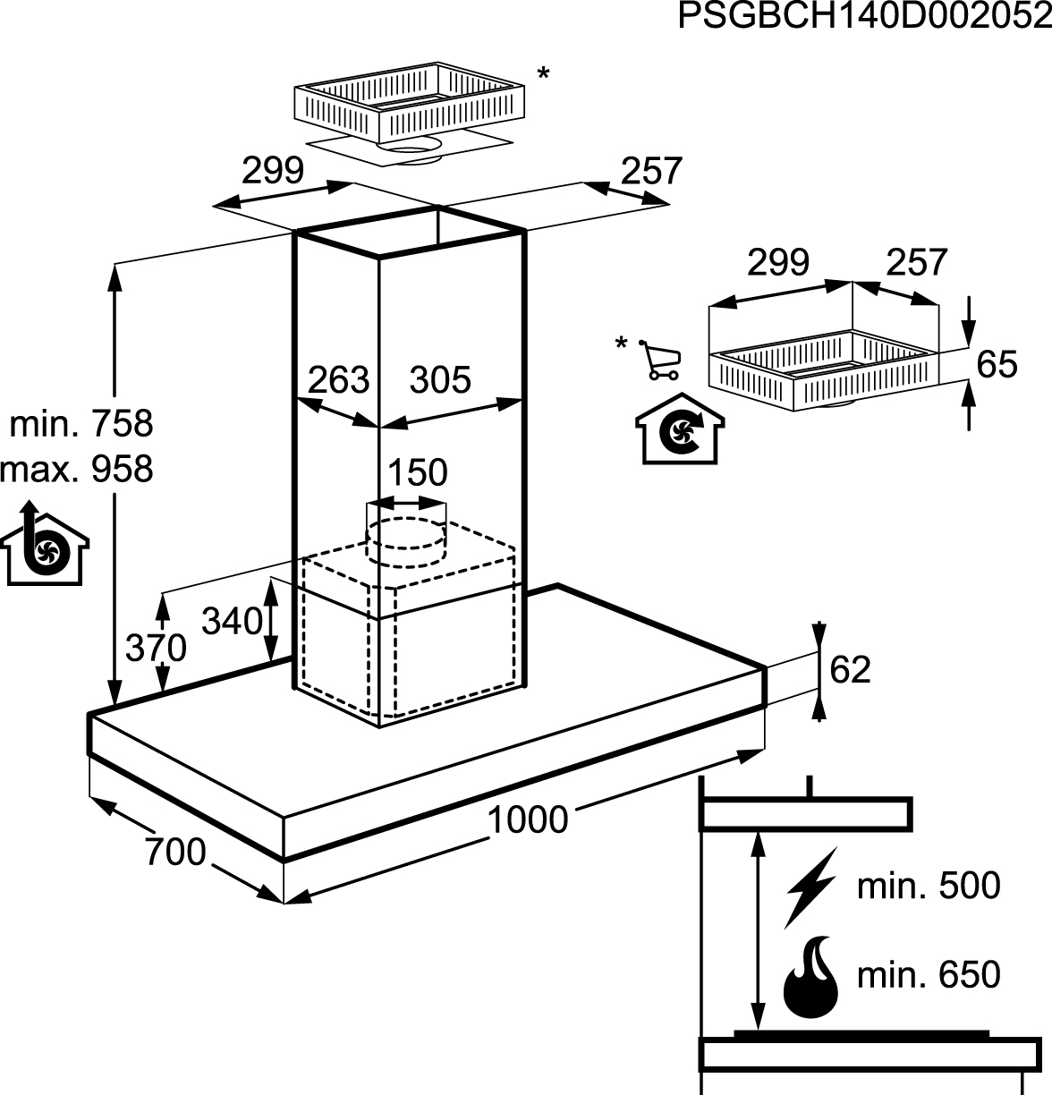 AEG X91484MI20 Wall-mounted Stainless steel 691 m³/h – image 5
