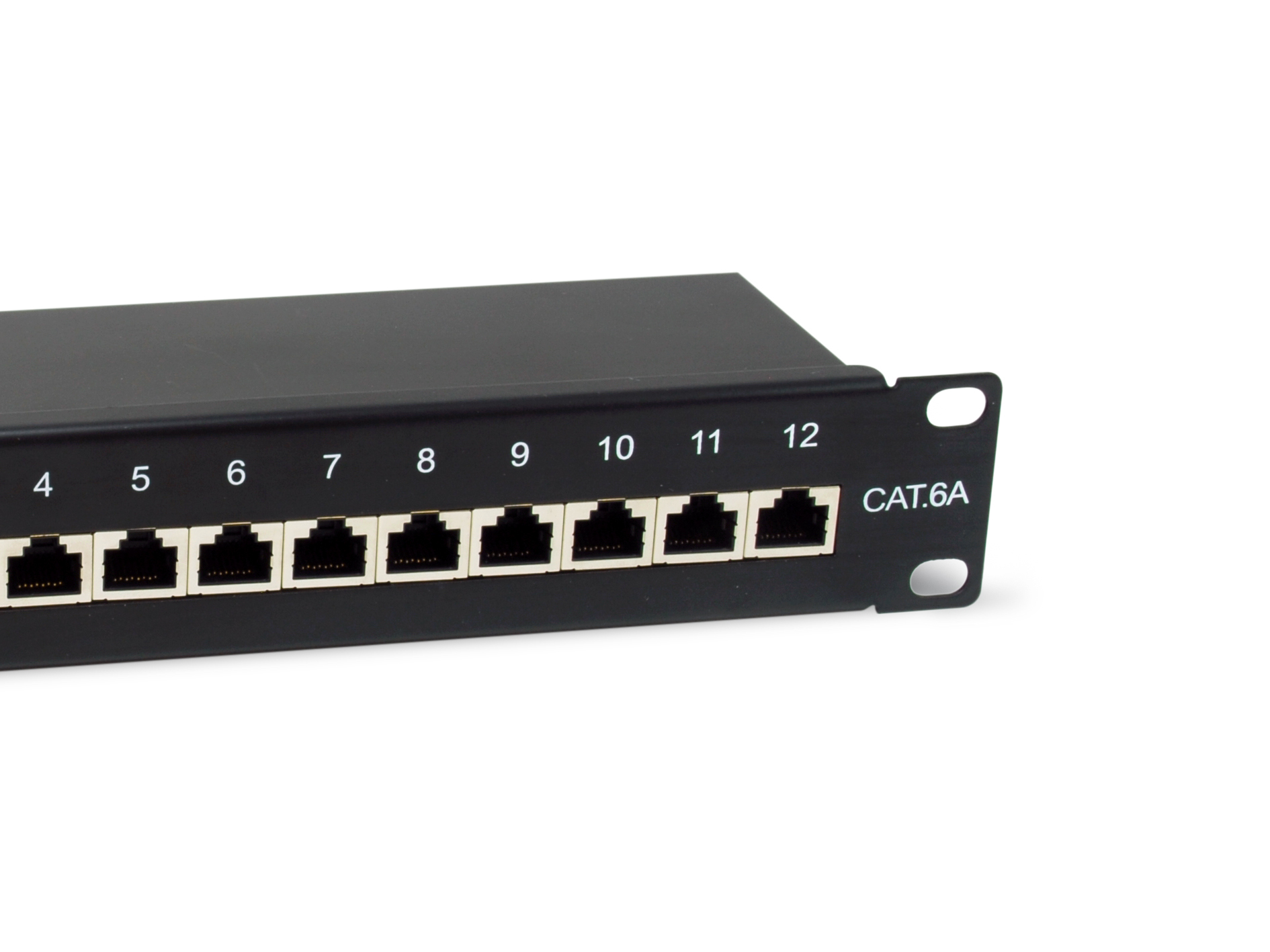 Equip 10 Patchpanel 12xRJ45 Cat6a FTP 1U     500MHz RAL9005 Patchpanel
