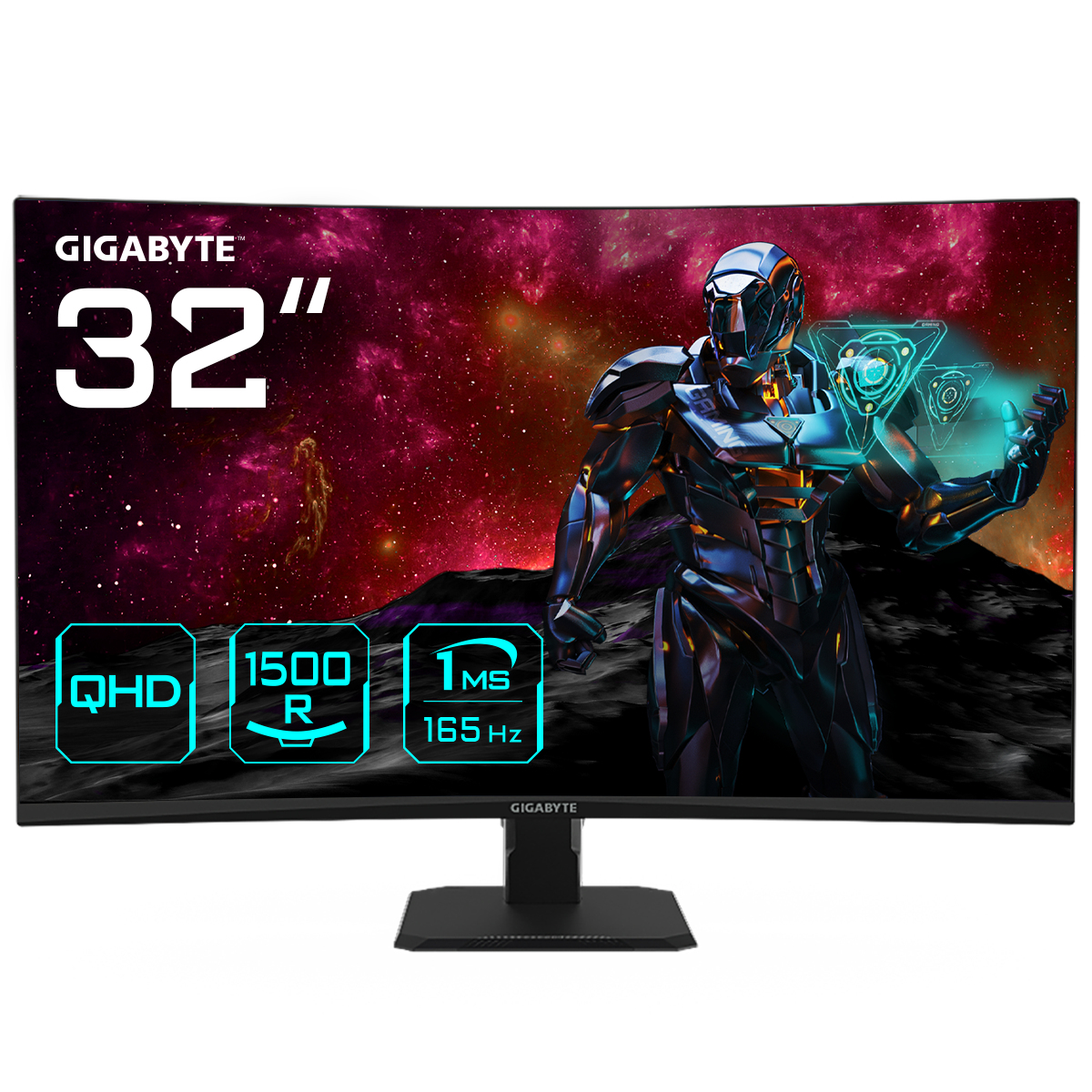 GIGABYTE GS32QC 31.5" Monitor da gioco curvo QHD - 2560 x 1440 (QHD), 165Hz, 1ms, 300 cd/mÂ², FreeSync Premium, pronto per HD