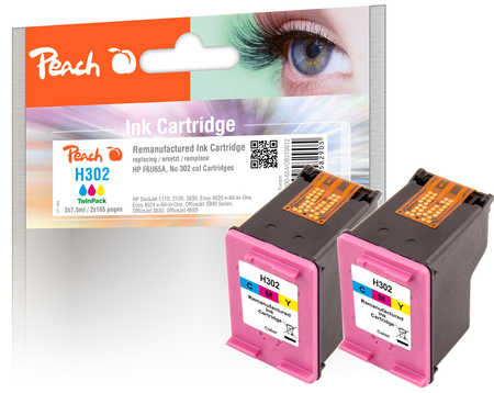 Peach PI300-654 ink cartridge 2 pc(s) Compatible Standard Yield Cyan, Magenta, Yellow