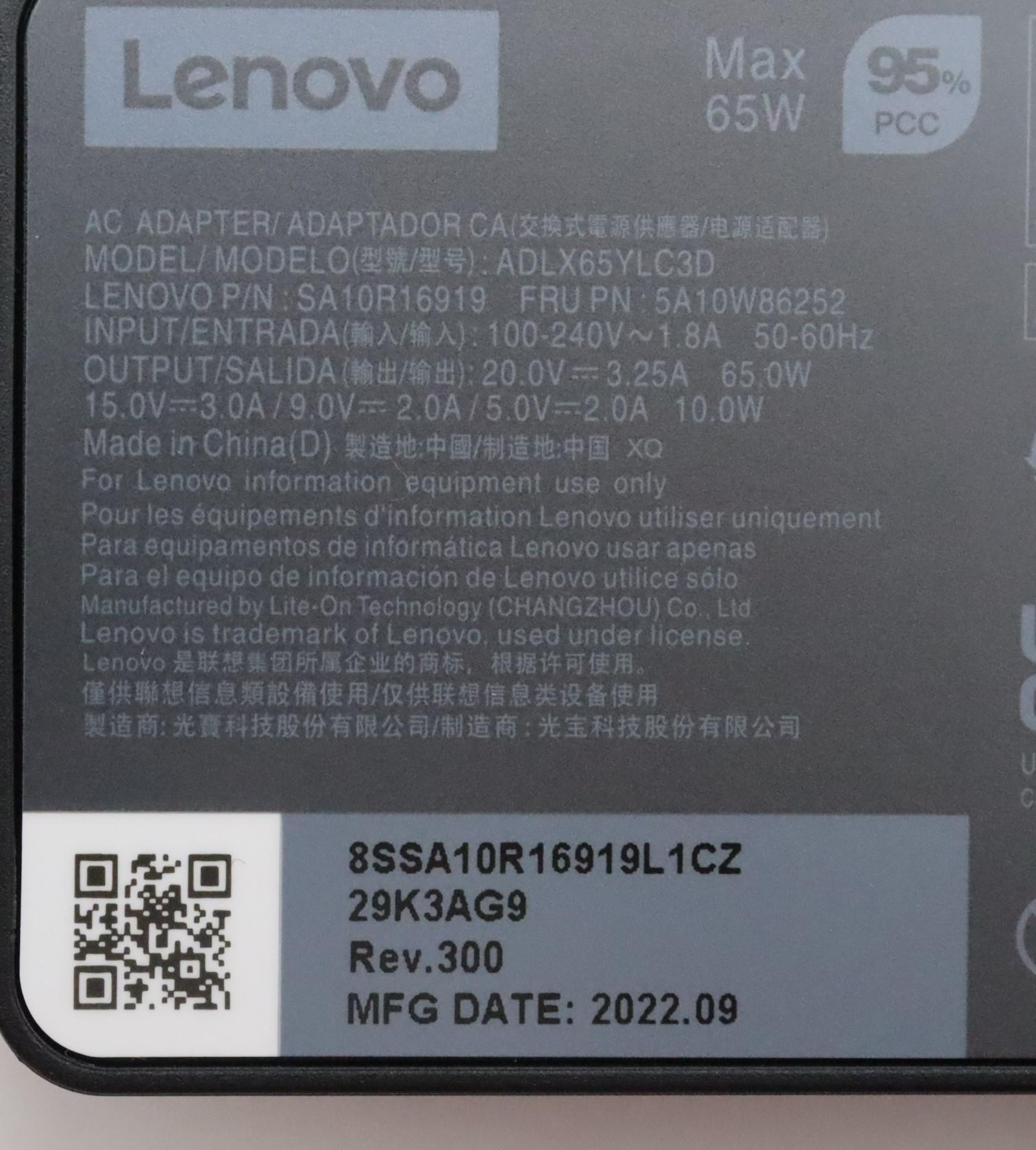 Lenovo 5A10W86252 power adapter/inverter Indoor – image 8