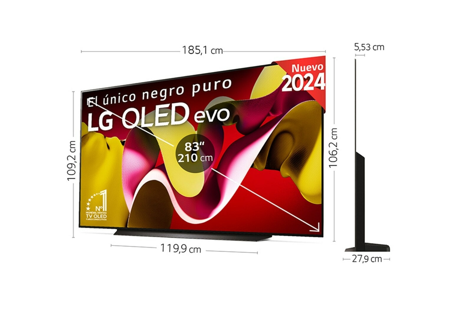 LG OLED OLED83C44LA TV 2,11 m (83 ) 4K Ultra HD Smart TV Wifi Marron Neuf — photo 2