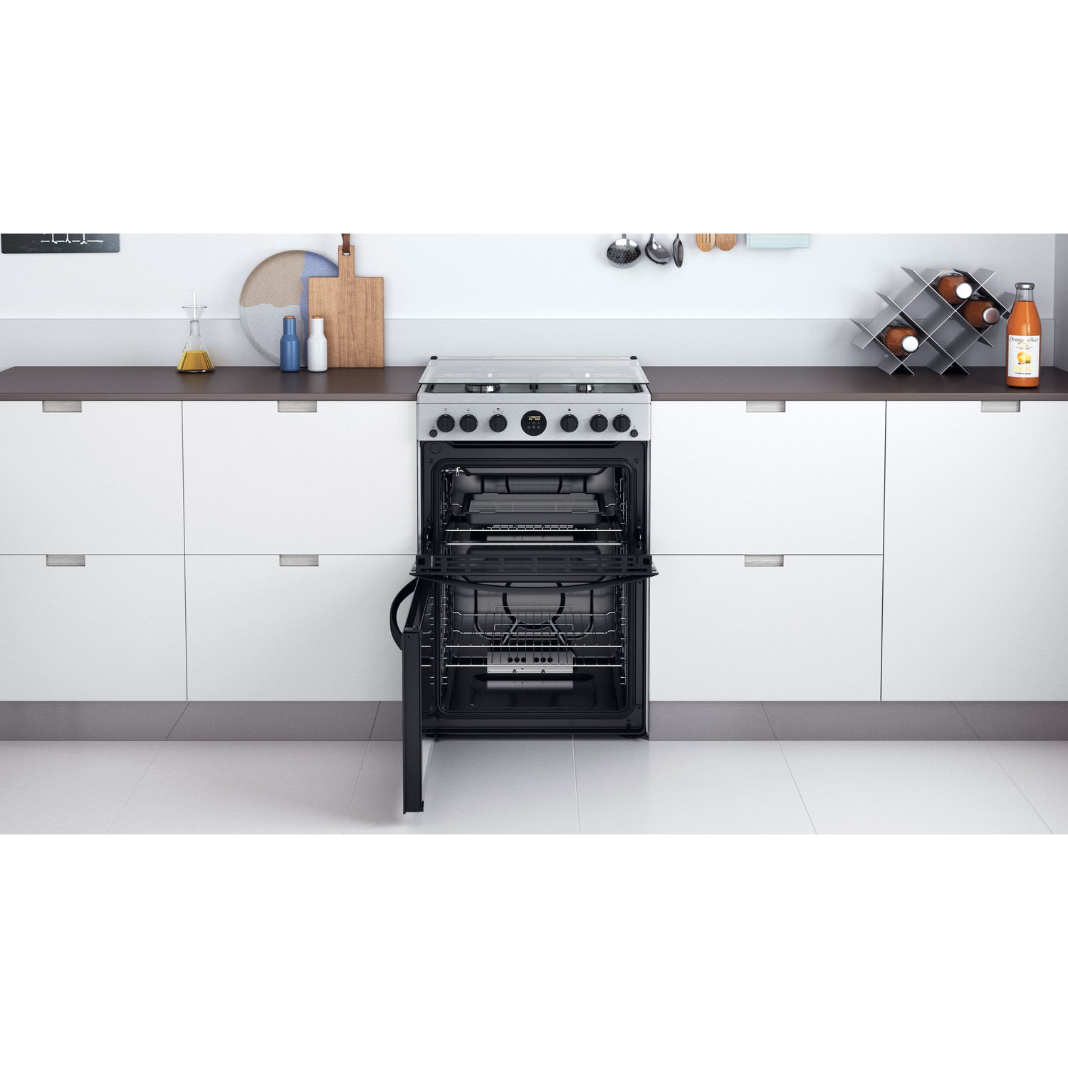 Indesit ID67G0MCX/UK cooker Freestanding cooker Gas Silver – image 7