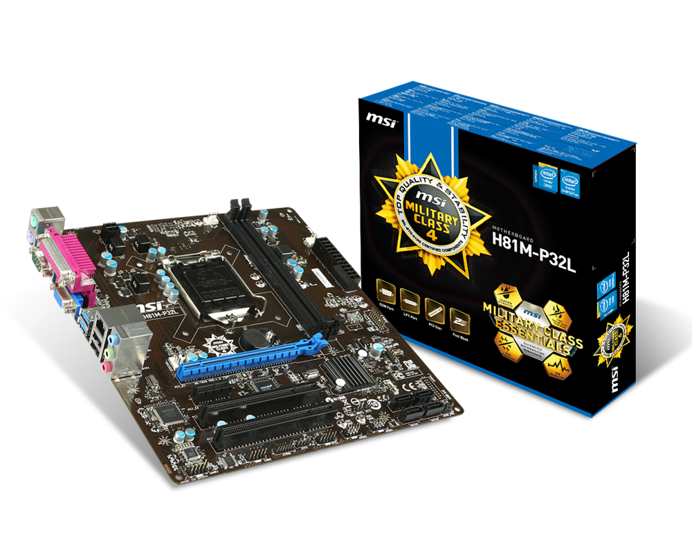 MSI H81M-P32L Intel® H81 LGA 1150 (Socket H3) micro ATX – image 1