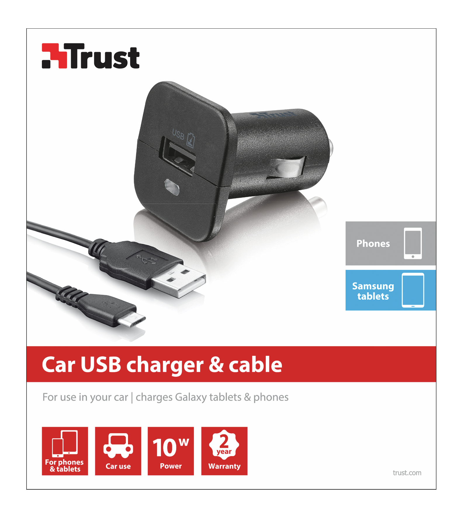 Trust Car Charger with cable for Samsung Galaxy – image 3