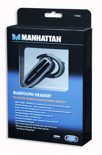 Manhattan 175340 headphones/headset Wireless Ear-hook Bluetooth Black, Silver – image 2