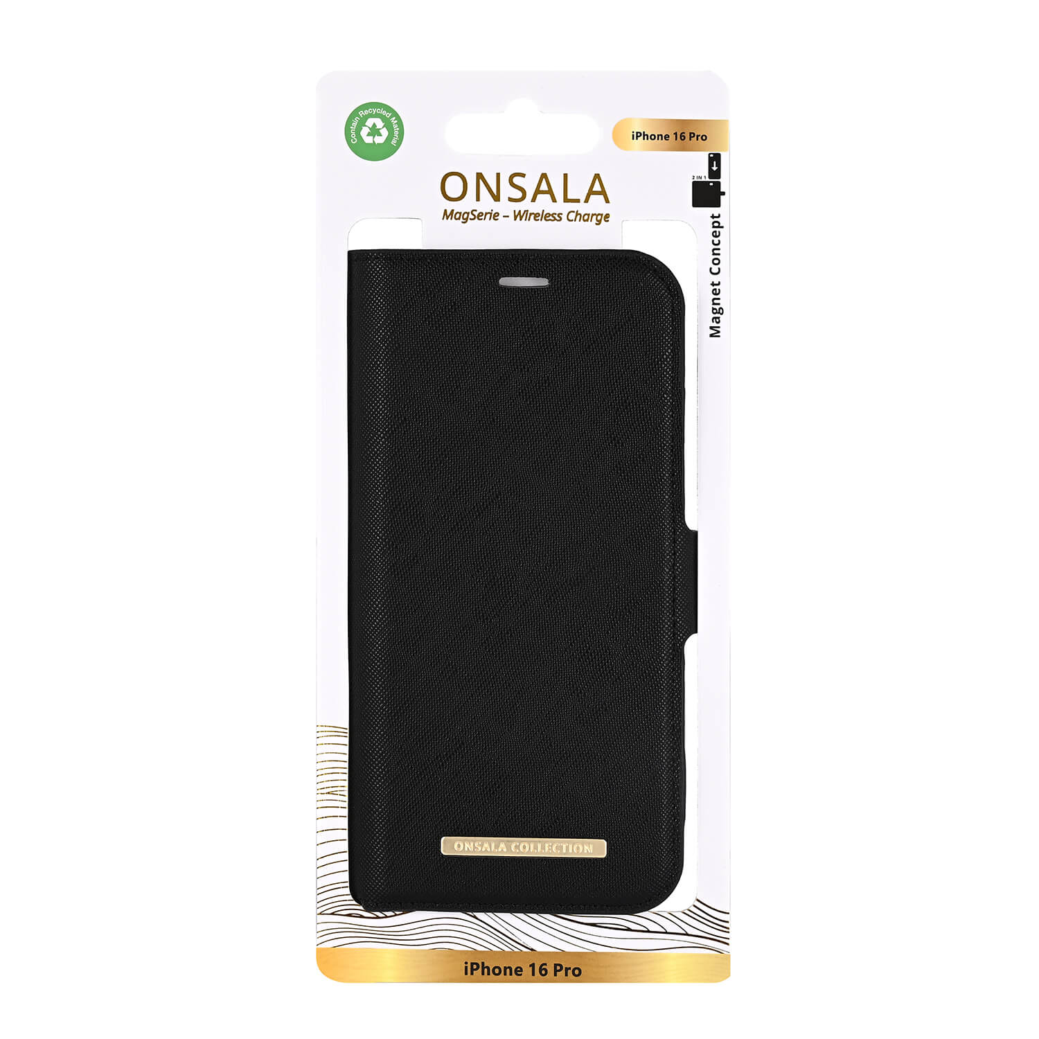 Onsala Wallet Case Eco 2 Card Slots MagSeries Black - iPhone 16 Pro – image 2