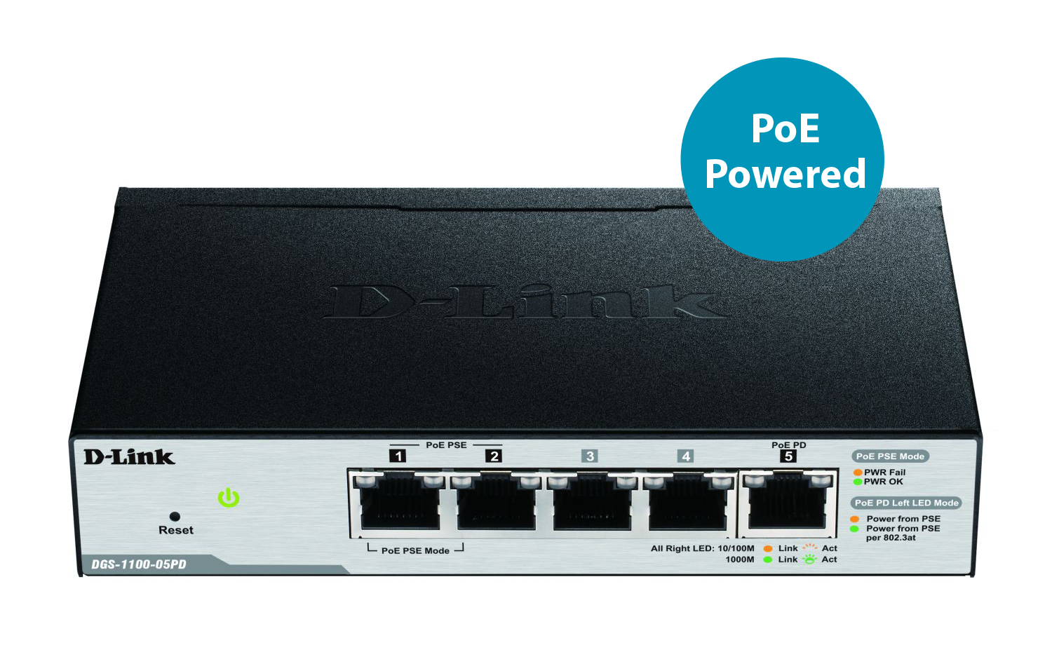 D-Link DGS-1100-05PD network switch Managed L2 Gigabit Ethernet (10/100/1000) Power over Ethernet (PoE) Black – image 4