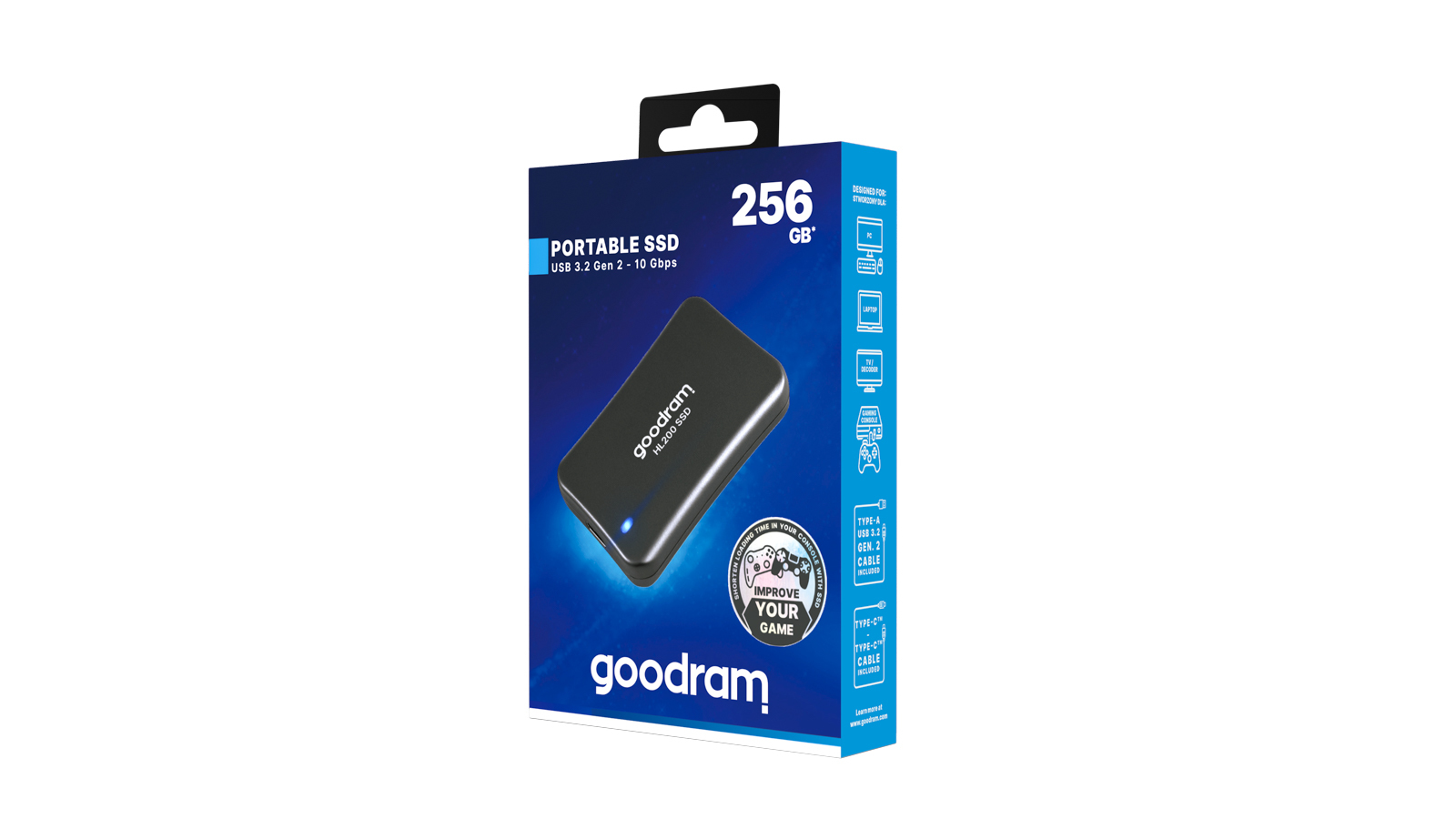 Goodram SSDPR-HL200-256 external solid state drive 256 GB USB Type-C 3.2 Gen 2 (3.1 Gen 2) Grey image 3