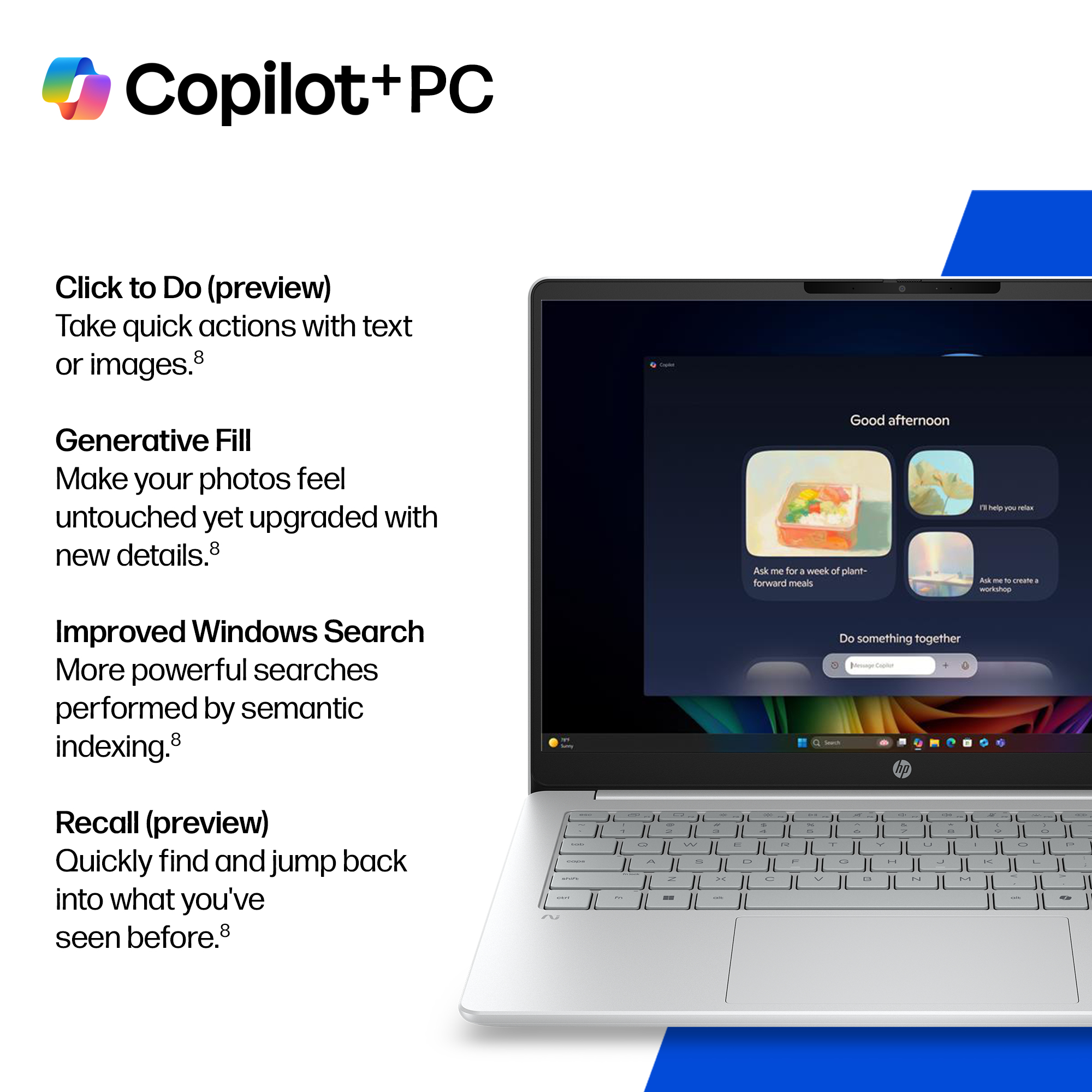HP OmniBook 3 Laptop Next Gen AI 14-hz0501na Copilot+ PC Snapdragon X1-26-100 35.6 cm (14″) 2K 16 GB LPDDR5x-SDRAM 512 GB SSD Wi-Fi 6E (802.11ax) Windows 11 Home Silver image 14
