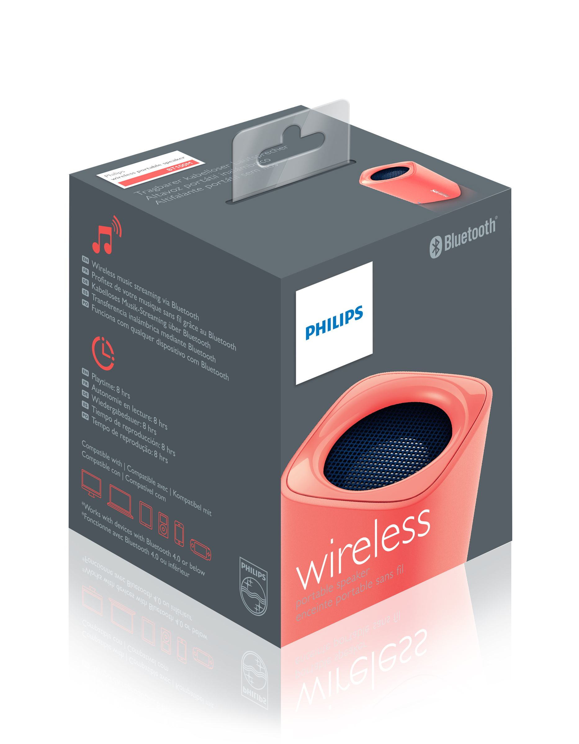 Philips BT100M/93 portable/party speaker Red – image 4
