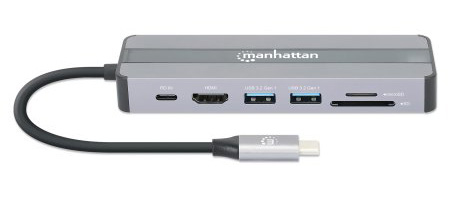Manhattan USB-C Dock/Hub with Card Reader, Ports (x5): Ethernet, HDMI, USB-A (x2) and USB-C, With Power Delivery (87W) to USB-C Port (Note add USB-C wall charge – image 8