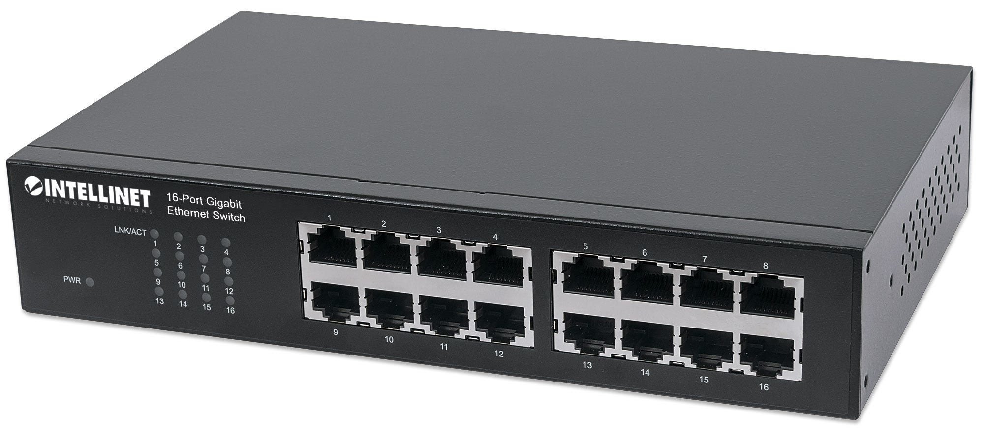 Intellinet 16-Port Gigabit Ethernet Switch, 16-Port RJ45 10/100/1000 Mbps, IEEE 802.3az Energy Efficient Ethernet, Desktop – image 1