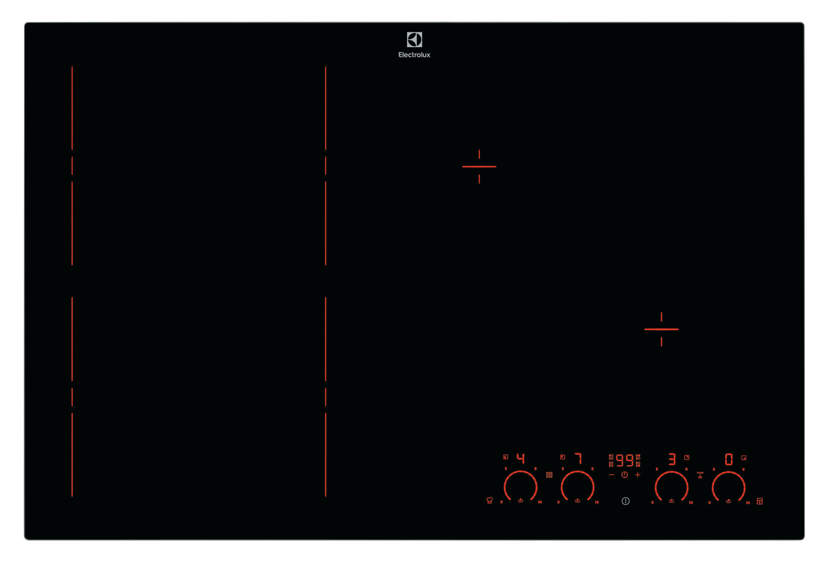 Electrolux EHXD875FAK Black Built-in Zone induction hob 4 zone(s)