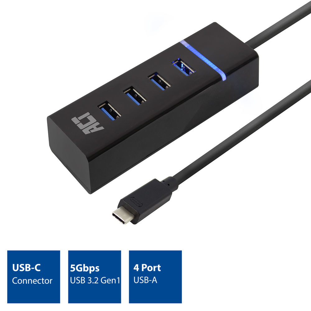 ACT USB-C hub 3.0 4 port, USB-A – image 6