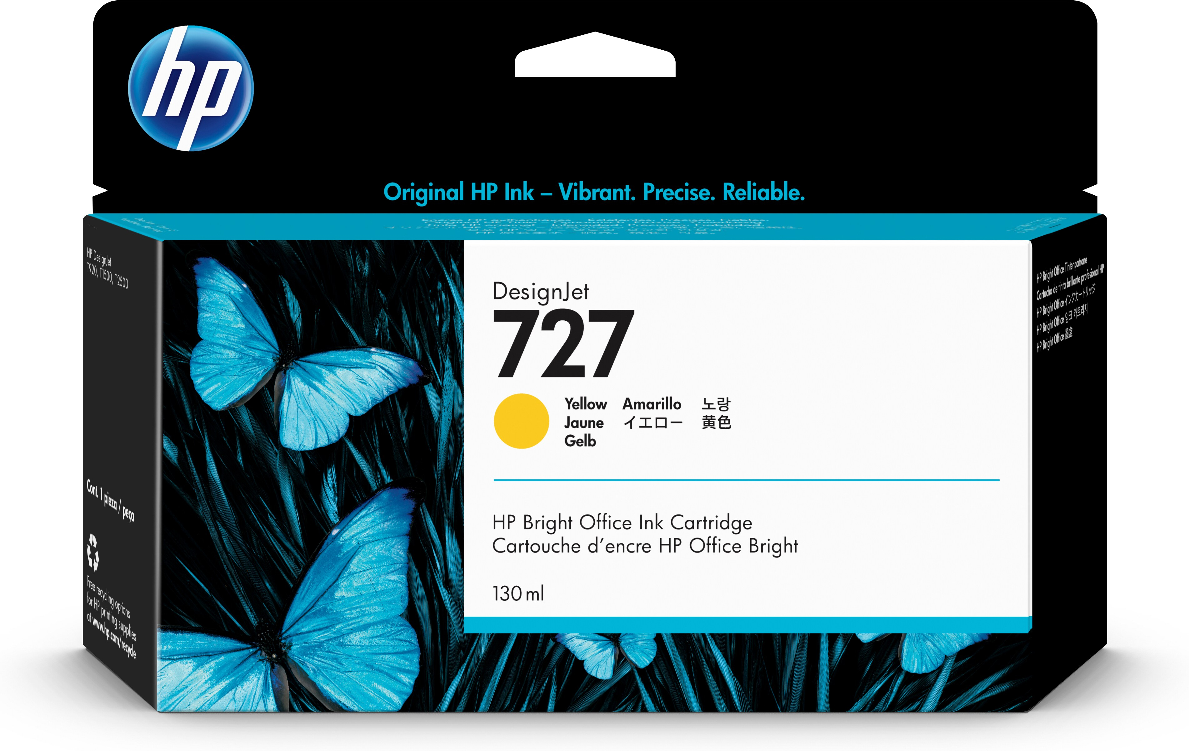Cartucho De Tinta Hp 727 Amarillo Original (B3P21A) - B3P21A