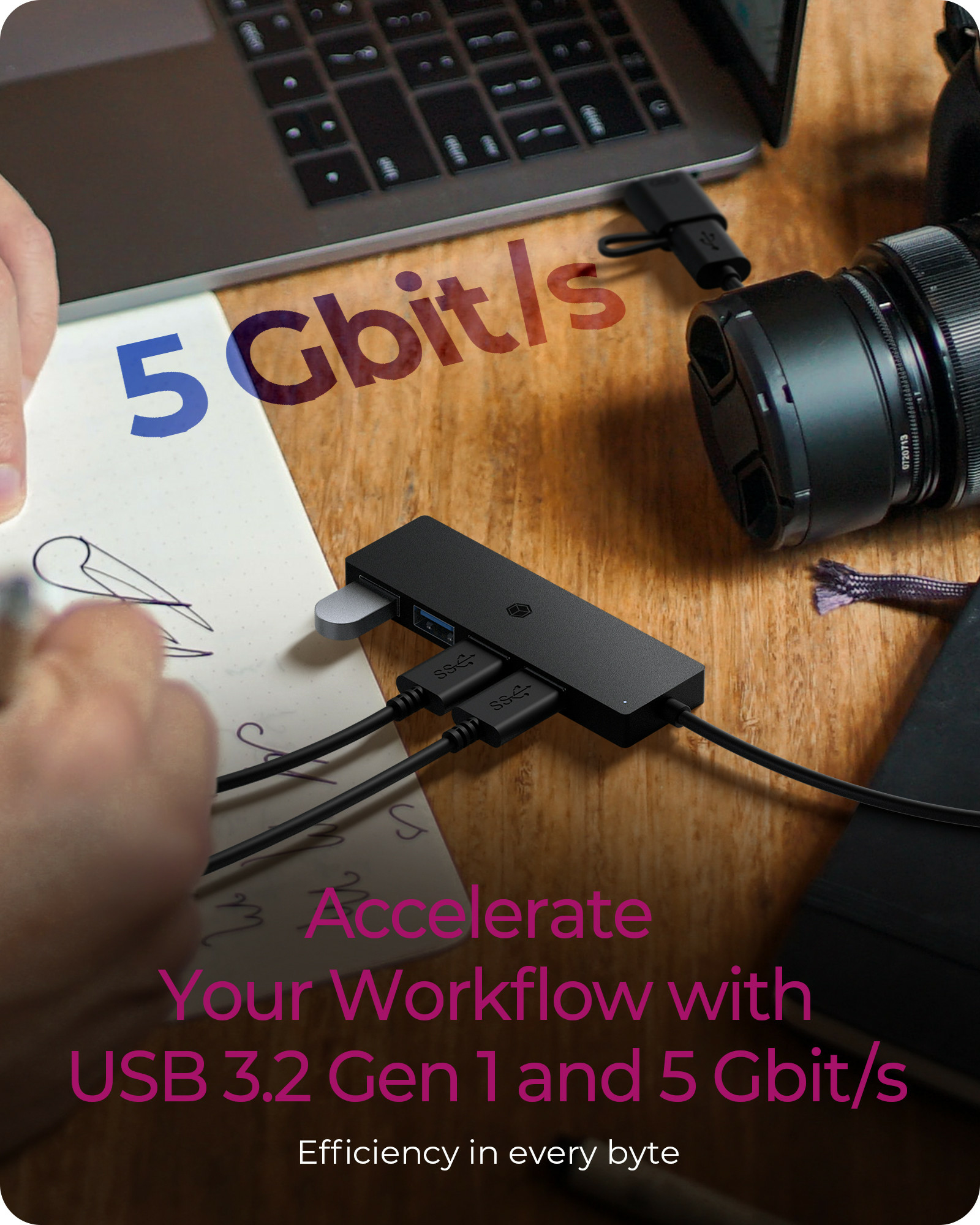 ICY BOX IB-HUB1424-C3 USB 3.2 Gen 1 (3.1 Gen 1) Type-A + Type-C 5000 Mbit/s Black – image 6