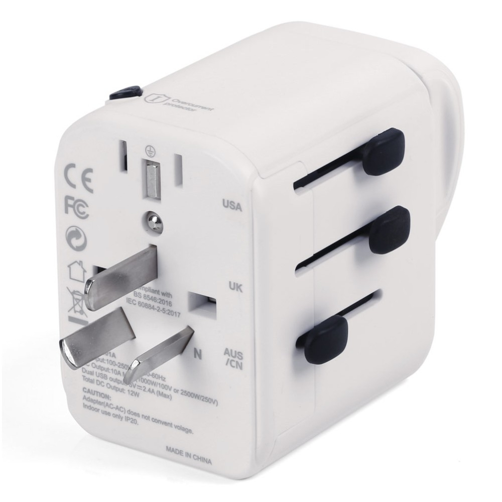 Techly Travel Adapter 2 USB ports 2.4A White – image 3