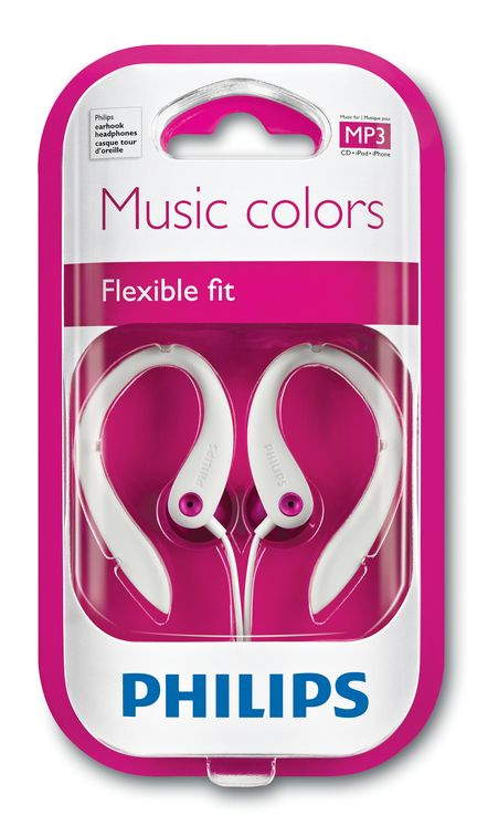 Philips SHS3213C/28 headphones/headset Wired Ear-hook Crimson, White – image 2