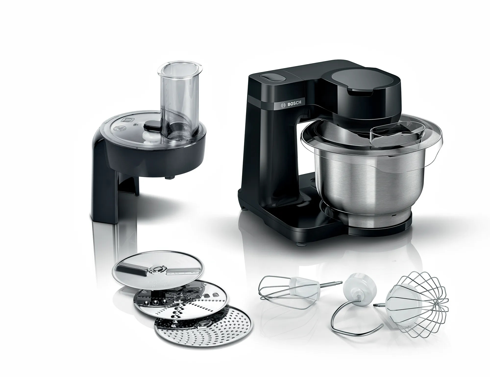 Bosch Serie 2 MUMS2EB01 robot da cucina 700 W 3,8 L Nero, Acciaio inox