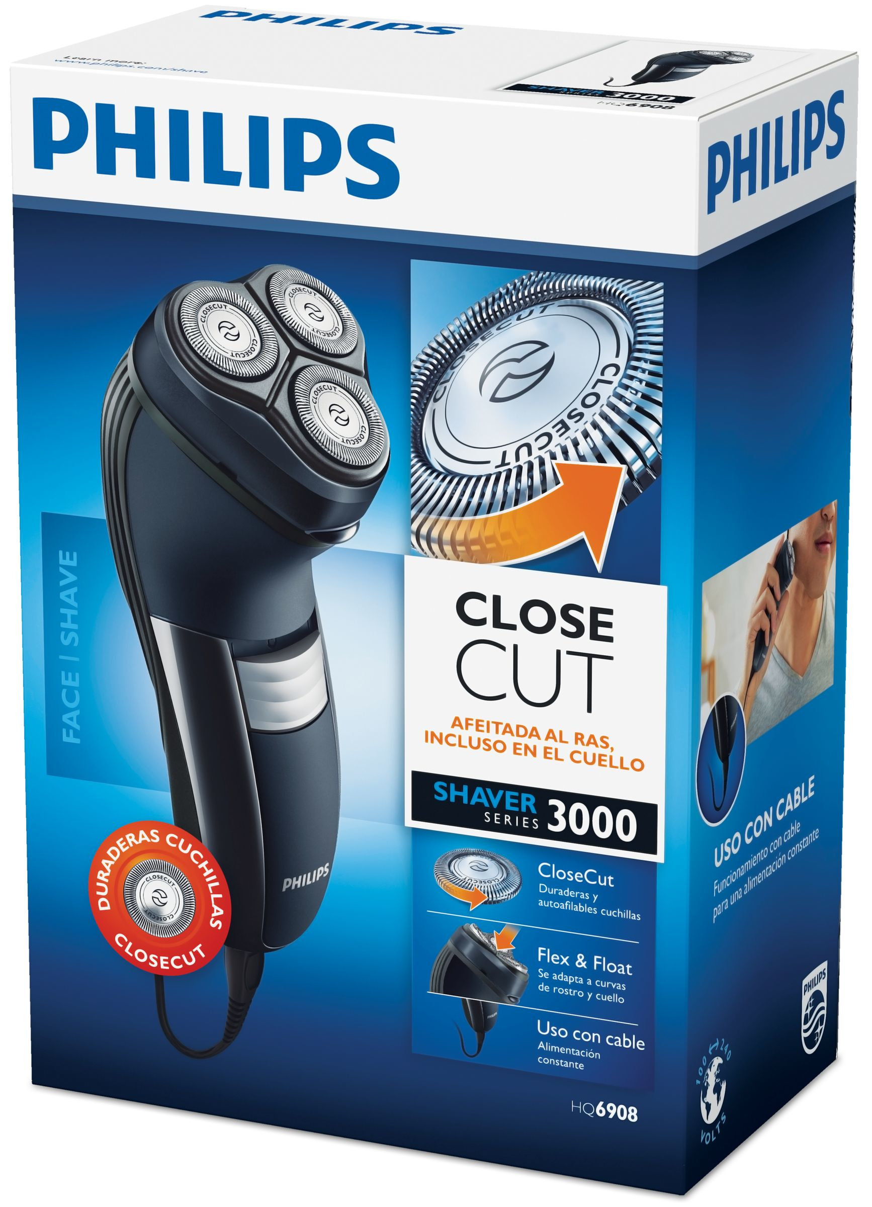 Philips SHAVER Series 3000 HQ6908/16 men's shaver Rotation shaver Black, Silver – image 3