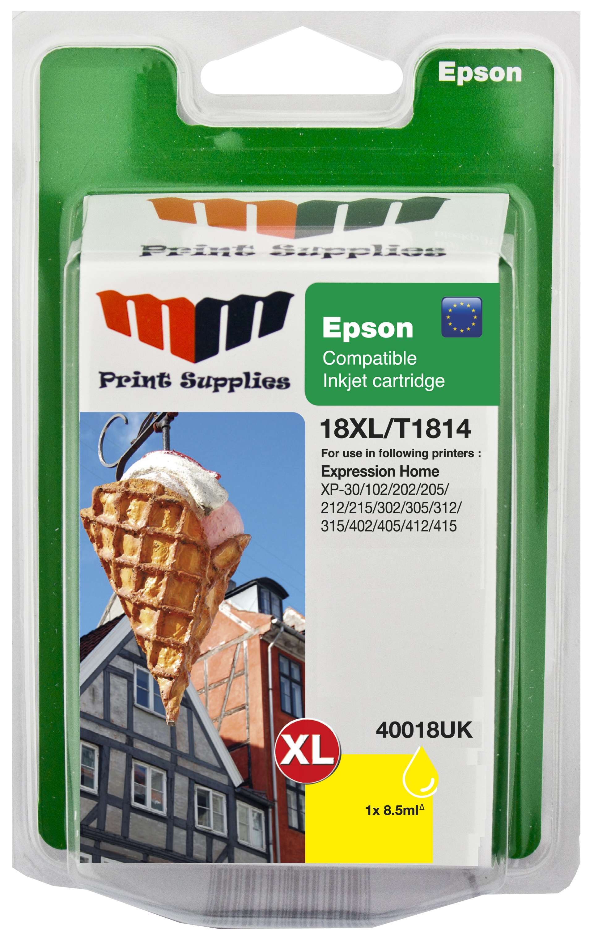 MM Yellow Inkjet Cartridge - Replaces Epson No.18XL