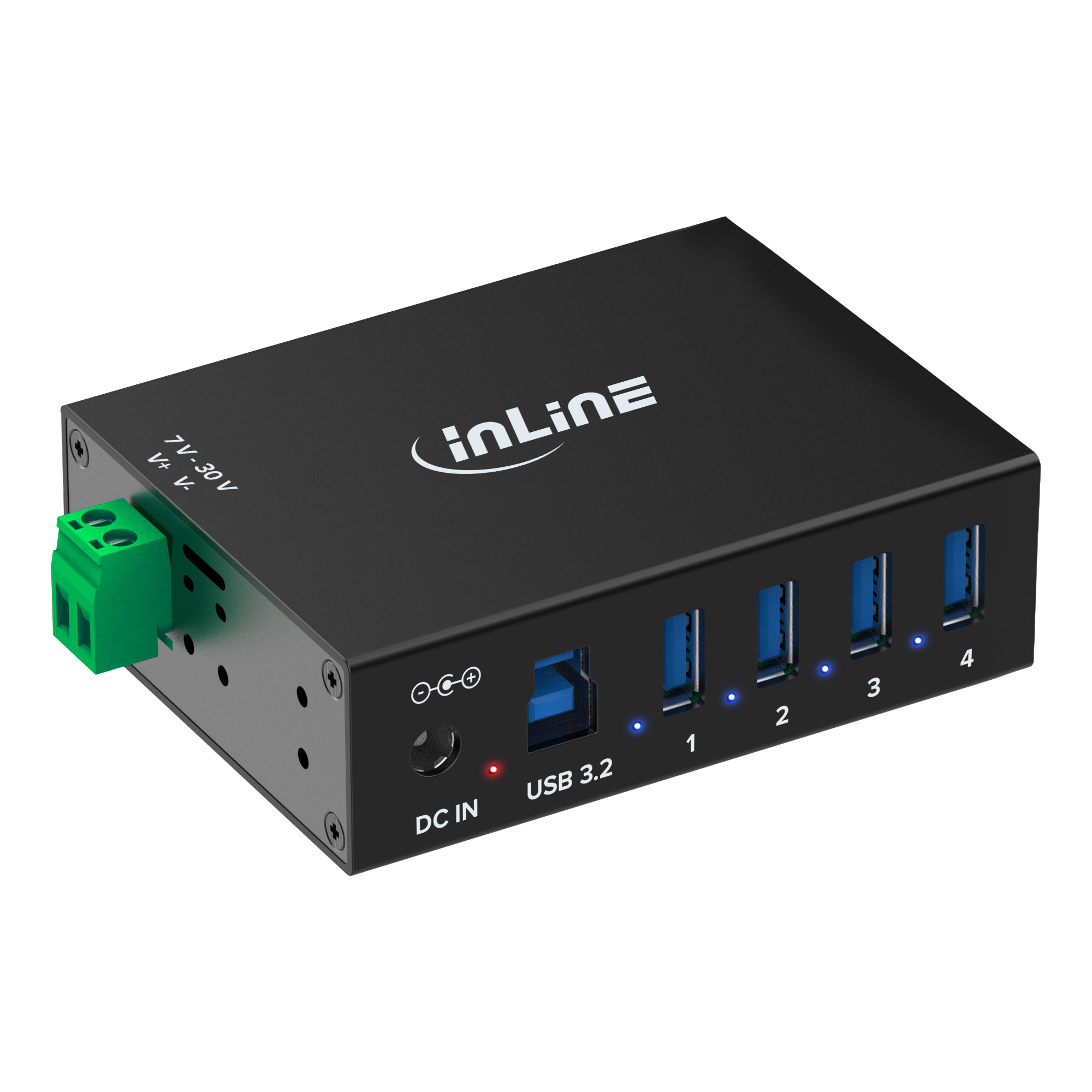 InLine 35396A interface hub USB 3.2 Gen 1 (3.1 Gen 1) Type-B 5000 Mbit/s Black
