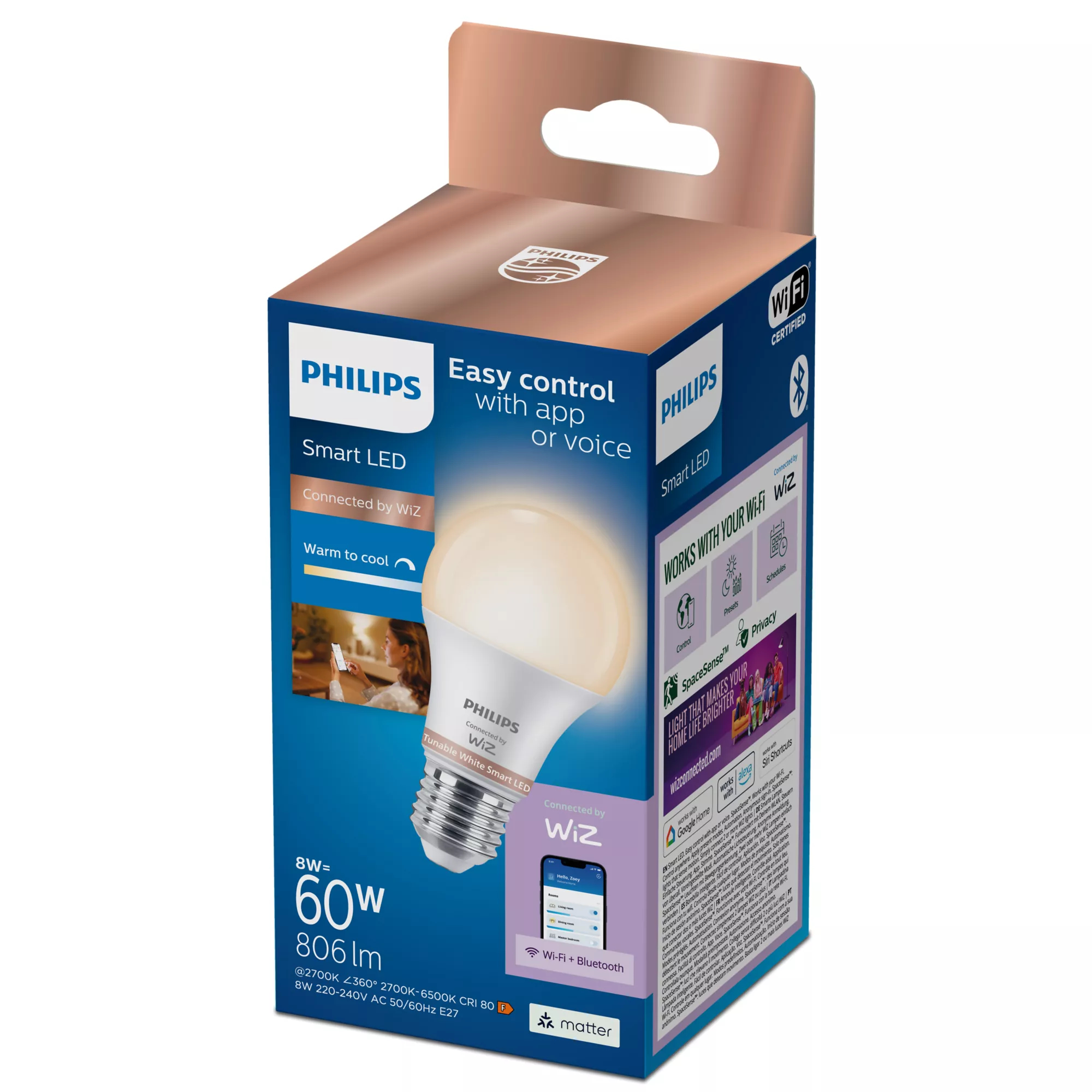 Philips by Signify Philips Smart LED A60 Bulb, E27 Base, 806 lm – image 2
