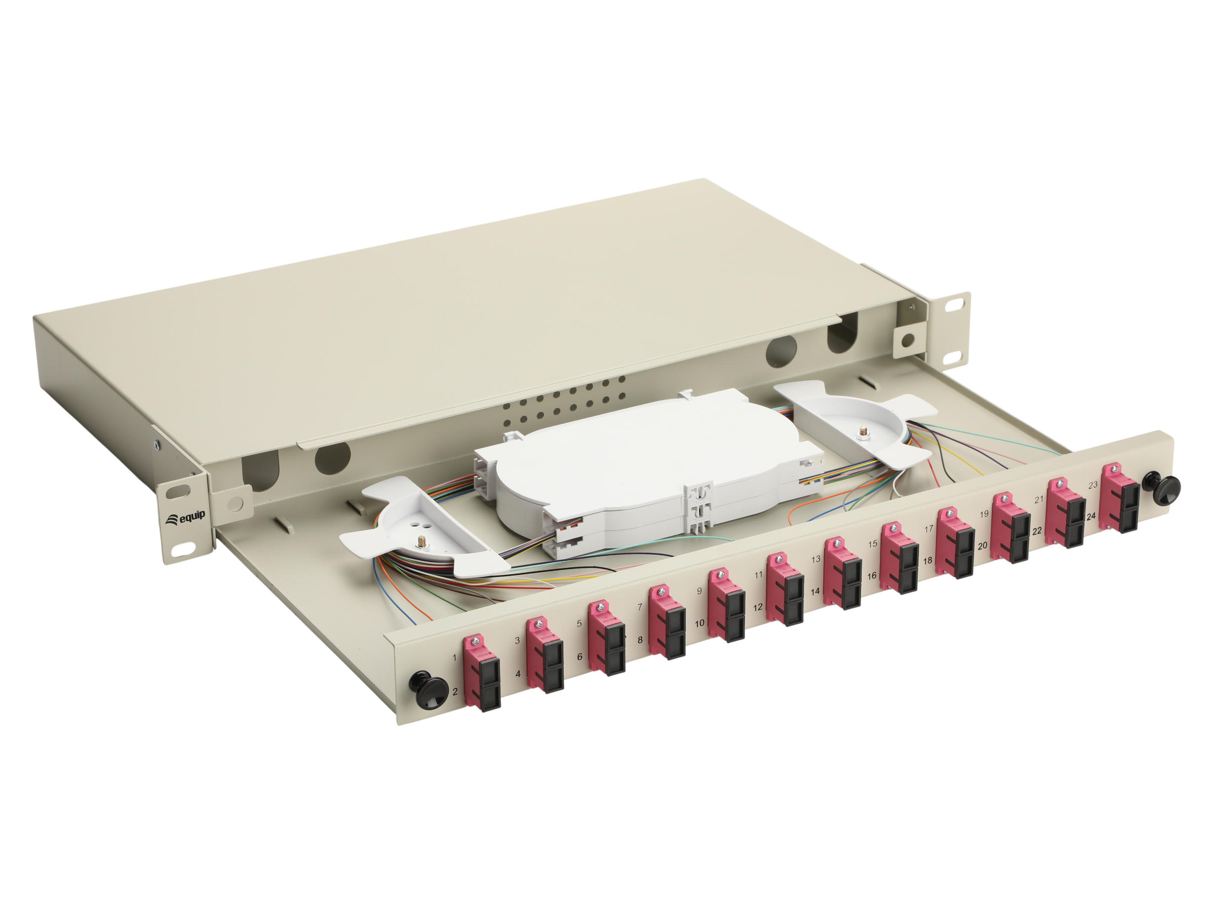 Equip LWL-Spleißkasten 12-Port SC-Duplex OM4 1U komplett  gr