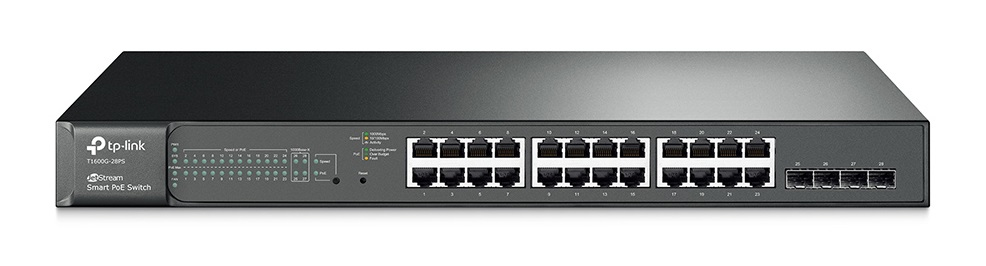 TP-Link JetStream 24-Port Gigabit Smart PoE+ Switch with 4 SFP Slots