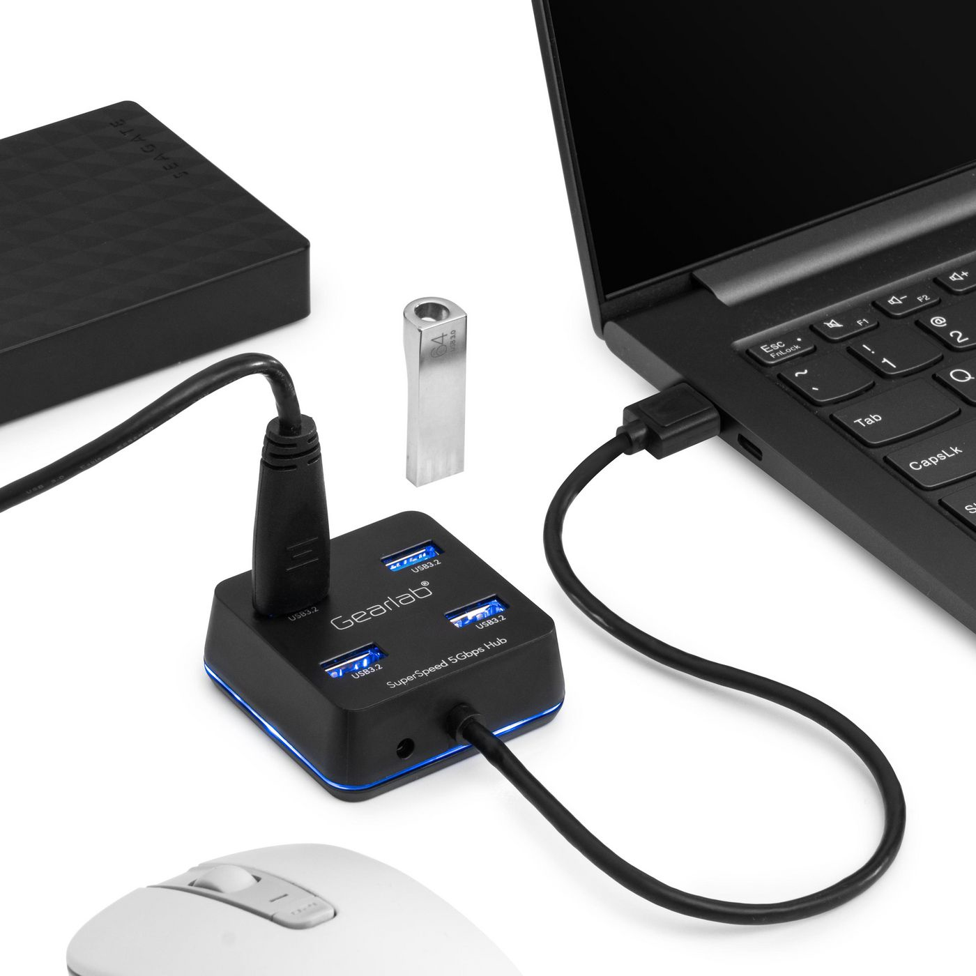 eSTUFF GLB235401 interface hub USB 3.2 Gen 1 (3.1 Gen 1) Type-A 5000 Mbit/s Black – image 3