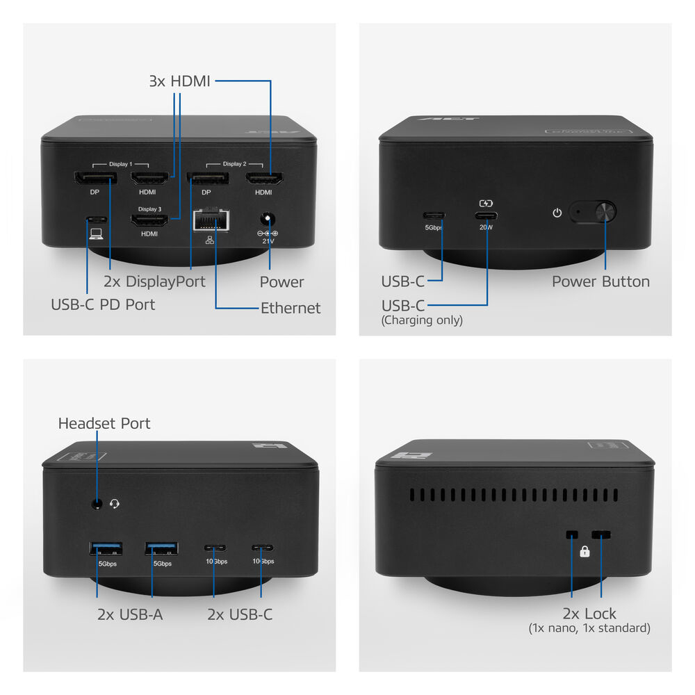 ACT Universal USB-C Docking Station 4K, for 3 HDMI/DisplayPort monitors, DisplayLink – image 3