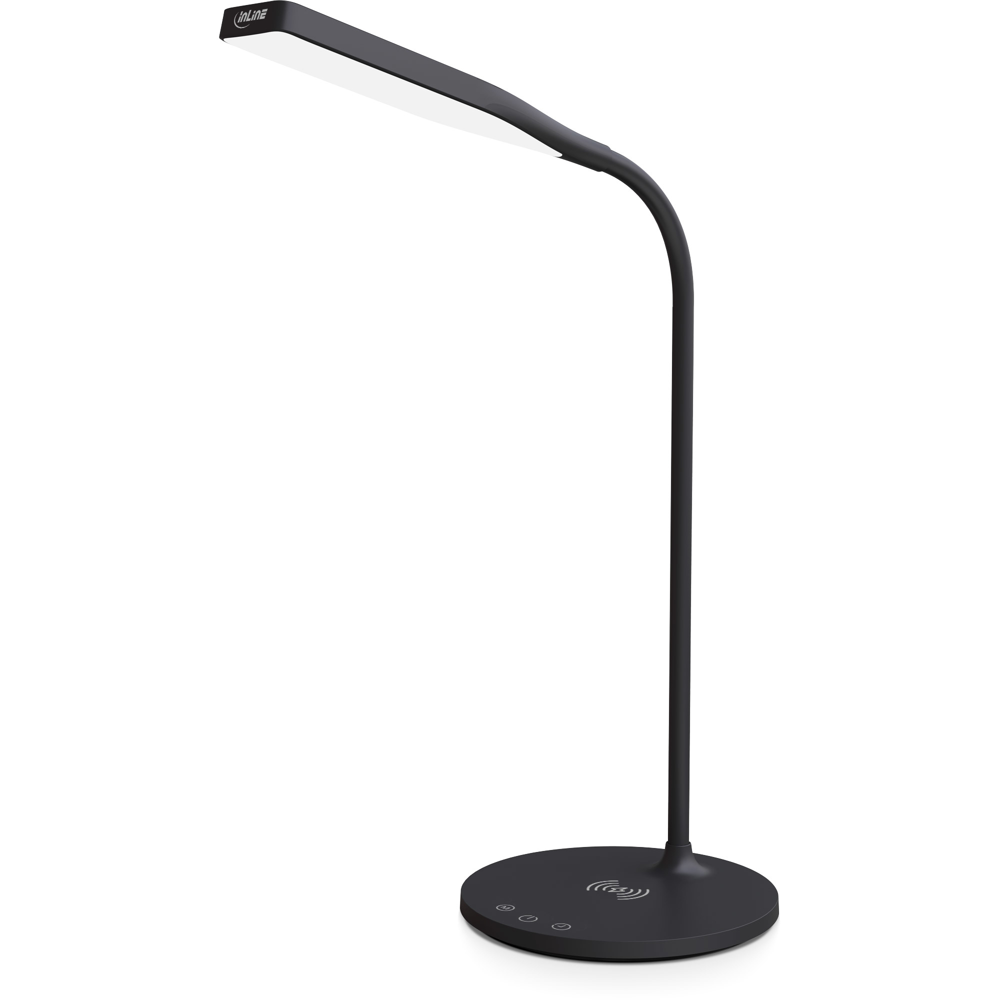 InLine SmartHome LED Office Light, Smartphone Wireless Qi Charger, black – image 3