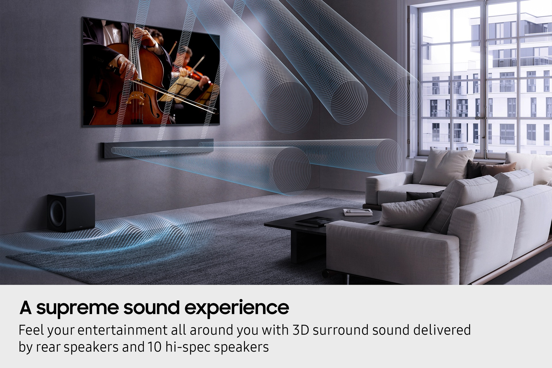 Samsung Q-series QS750F 5.1.2ch Soundbar with Subwoofer & Rear Speakers (2025) – image 2