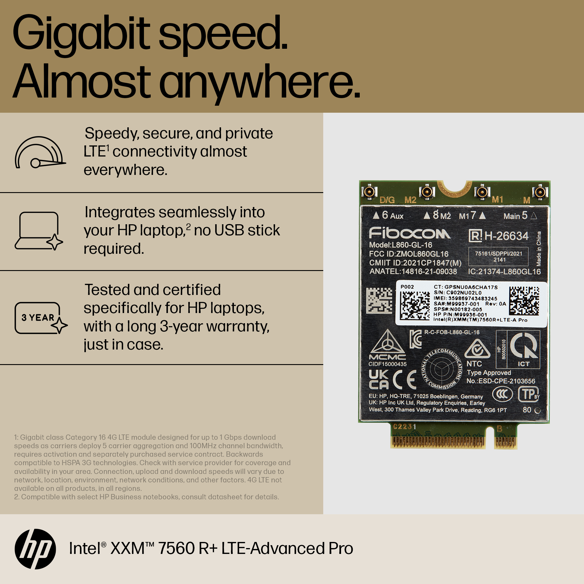 HP XMM 7560 R+ LTE-Advanced Pro WWAN – image 2