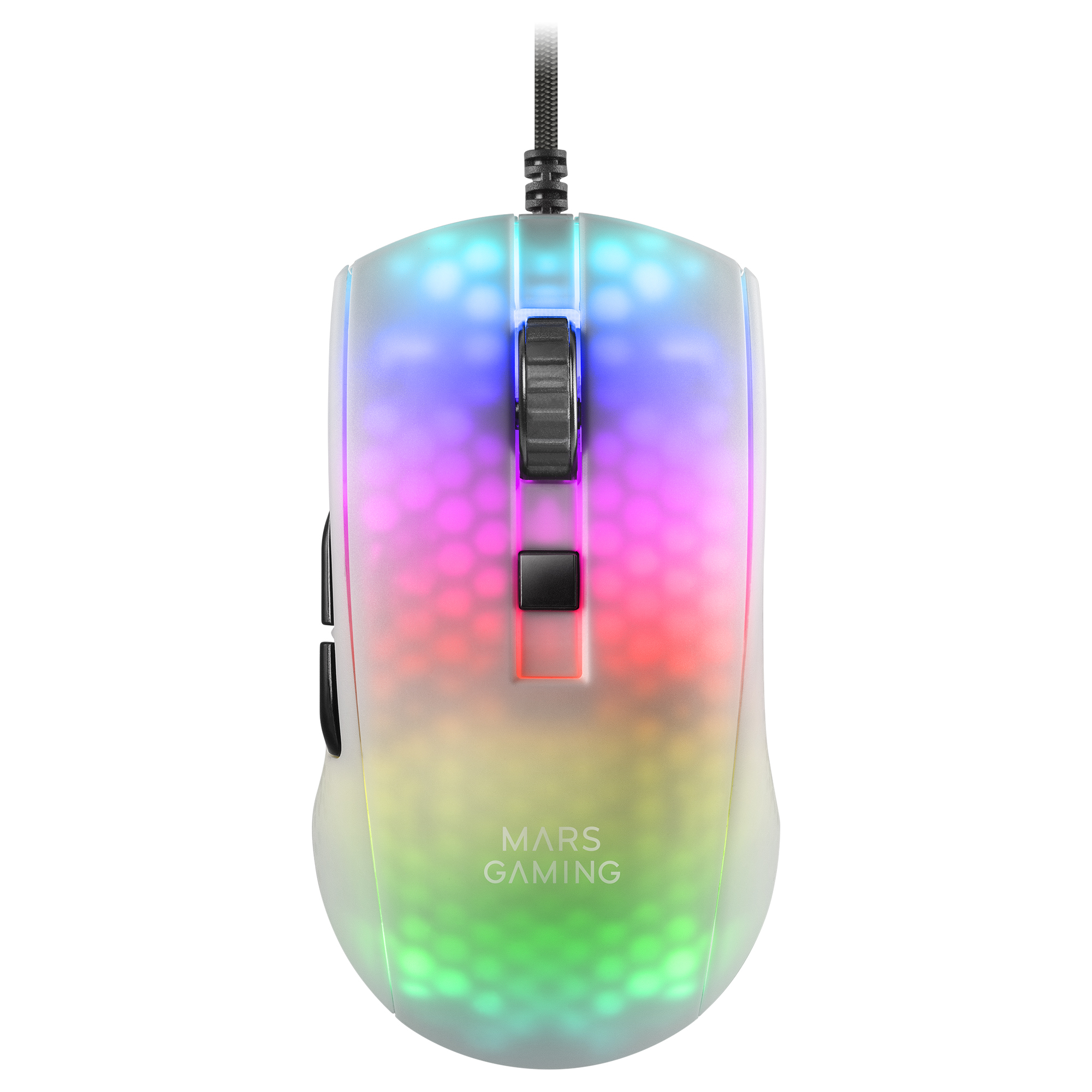 Mars Gaming MMRW White RGB Chroma Gaming Mouse Ultra-lightweight Translucent Frame
