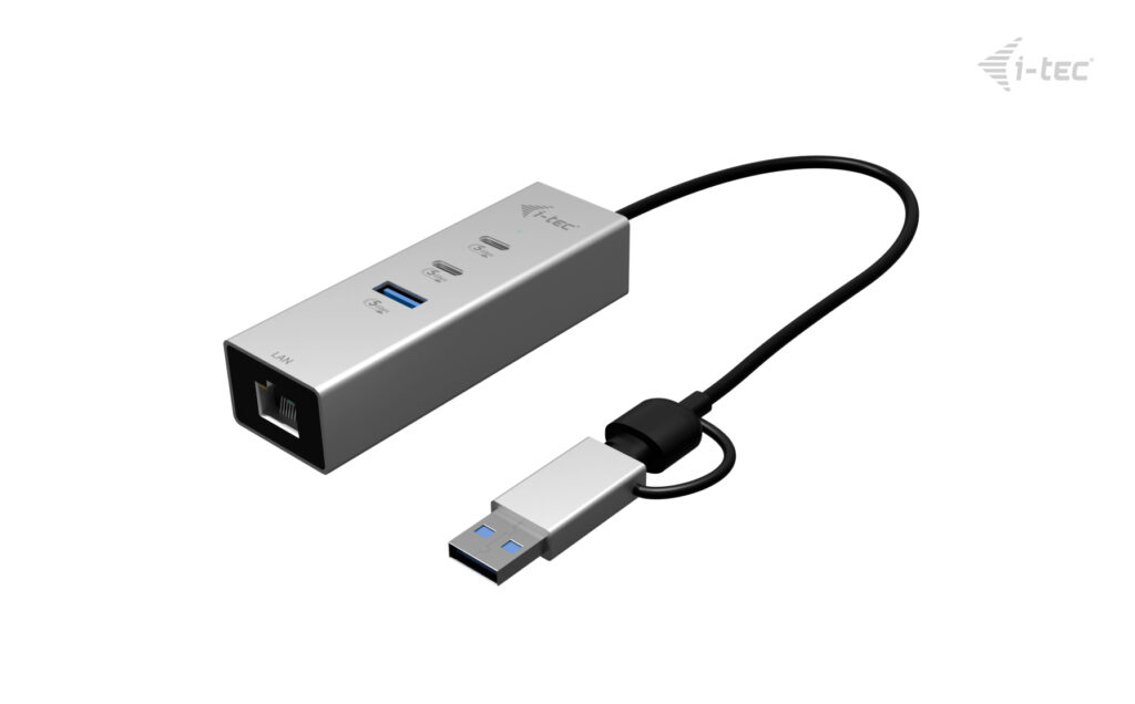 i-tec USB-C/USB-A Metal HUB 3 (2x USB-C, 1x USB-A) Port + 2.5GLAN