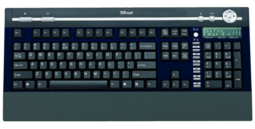Trust KB-1600 keyboard USB Turkish Black, Blue – image 2