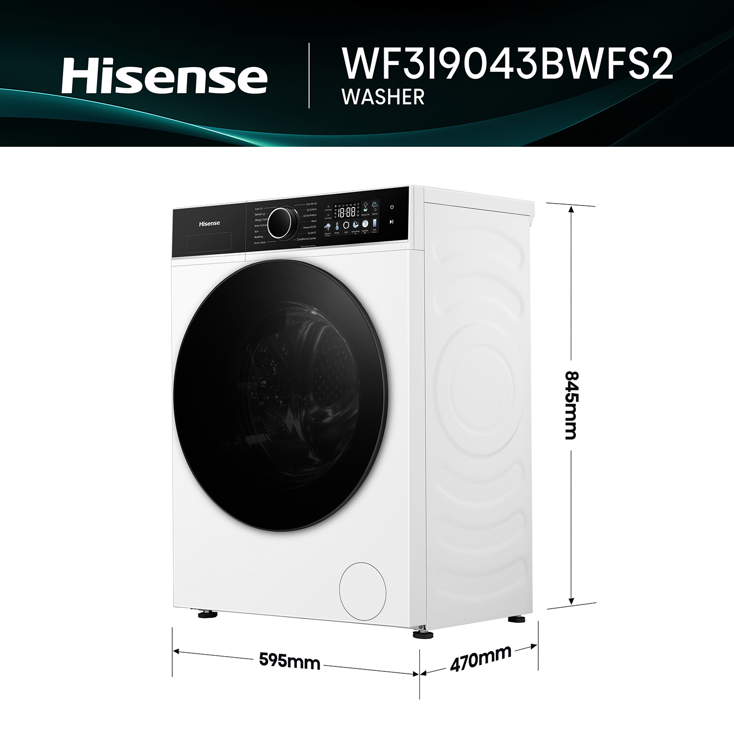 Hisense WF3I9043BWFS2 washing machine Front-load – image 6