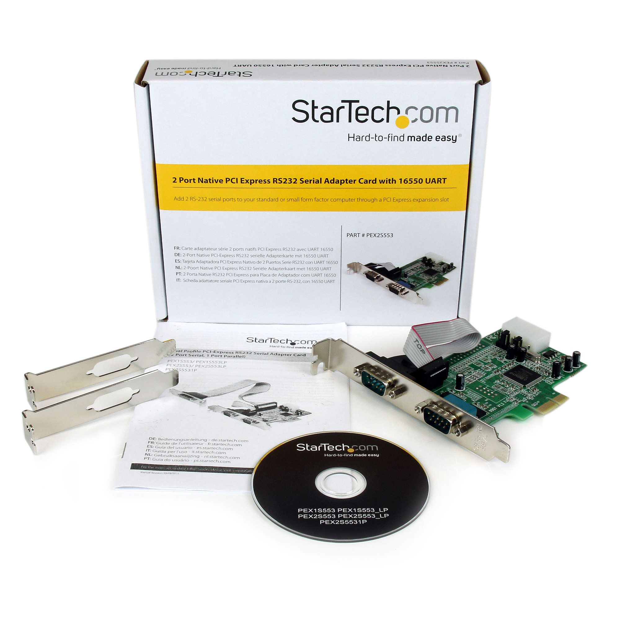 StarTech.com 2-Port PCI Express RS232 Serial Adapter Card, 16550 UART, PCIe to Dual Serial DB9 Host Controller, Windows & Linux, TAA - Replaced by PEX2S953 – image 5
