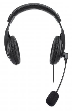 Manhattan Stereo Over-Ear Headset (USB) (Clearance Pricing), Microphone Boom (padded), Retail Box Packaging, Adjustable Headband, Ear Cushions, 1x USB-A for bot – image 3