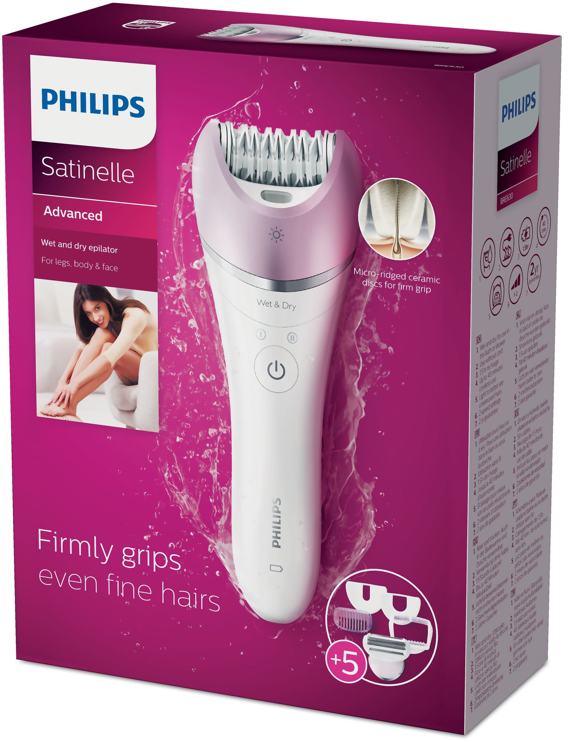 Philips Satinelle Advanced BRE630/10 epilator 32 tweezers Lilac, White – image 2