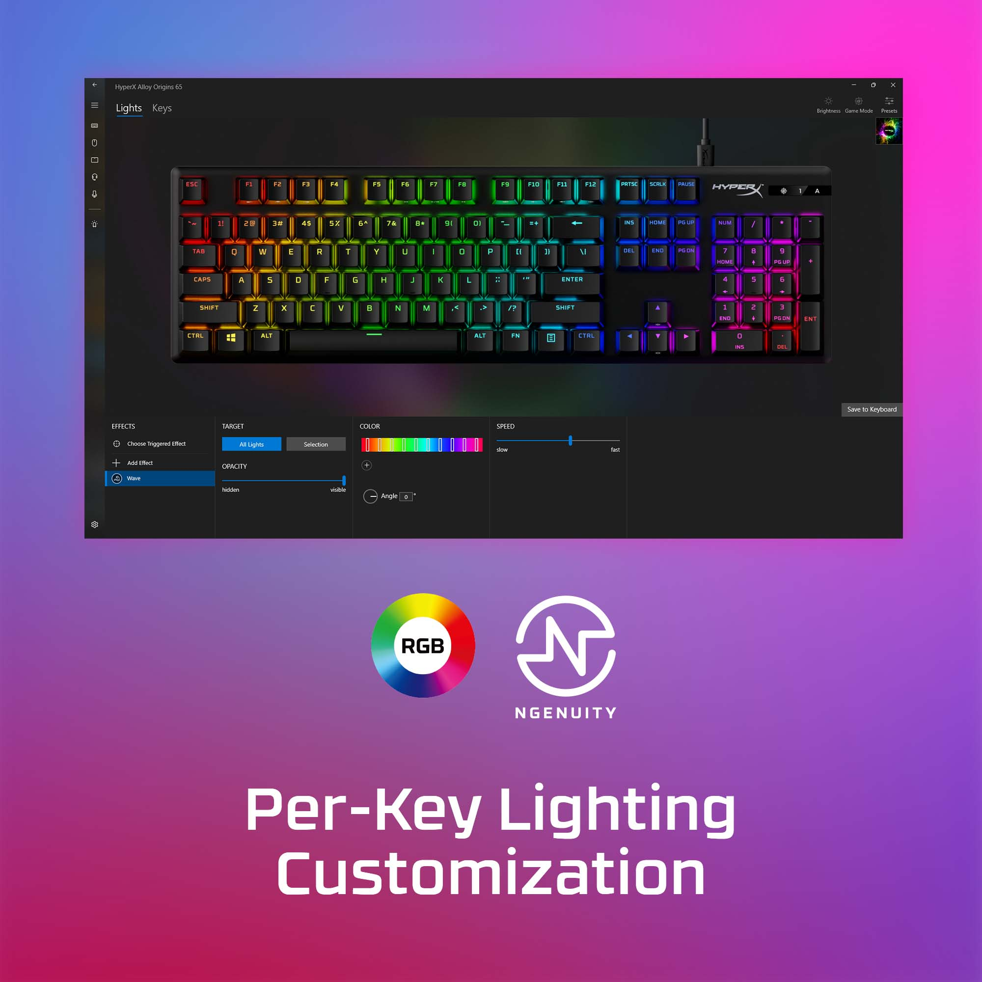 HyperX Alloy Origins PBT HX Aqua Gaming Keyboard – image 3