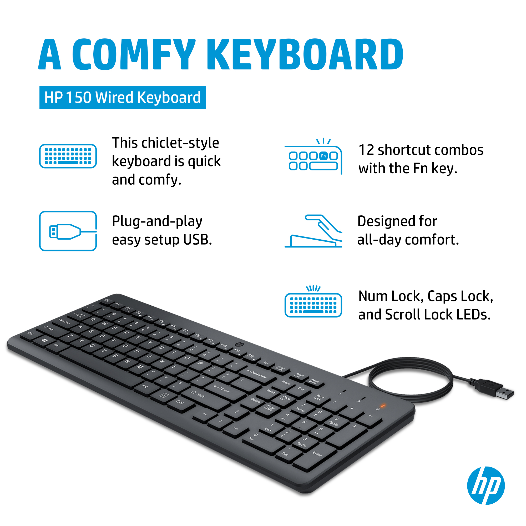 HP 150 USB-A Wired Keyboard – image 2