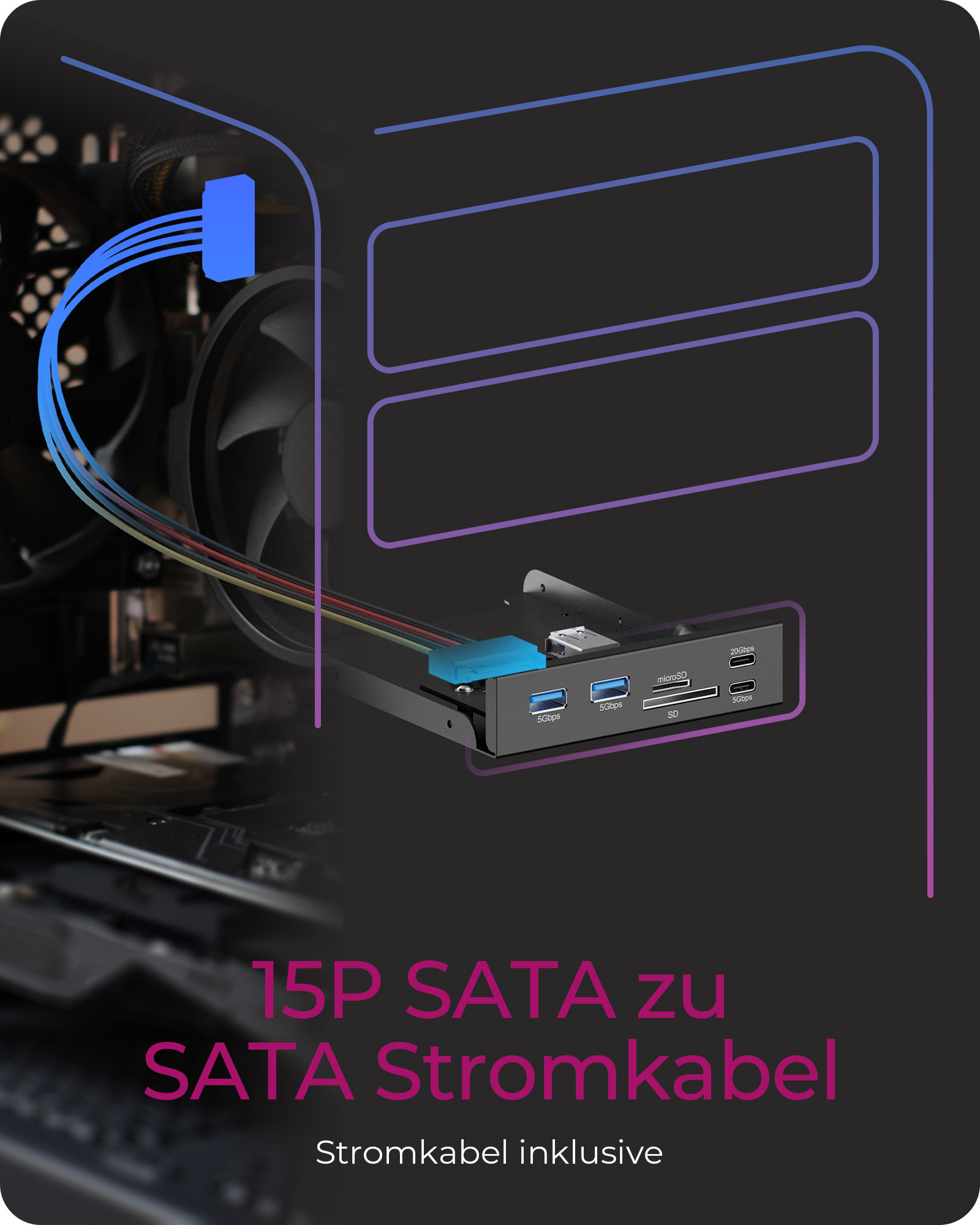 Frontplatte IcyBox für 3,5 Einschub