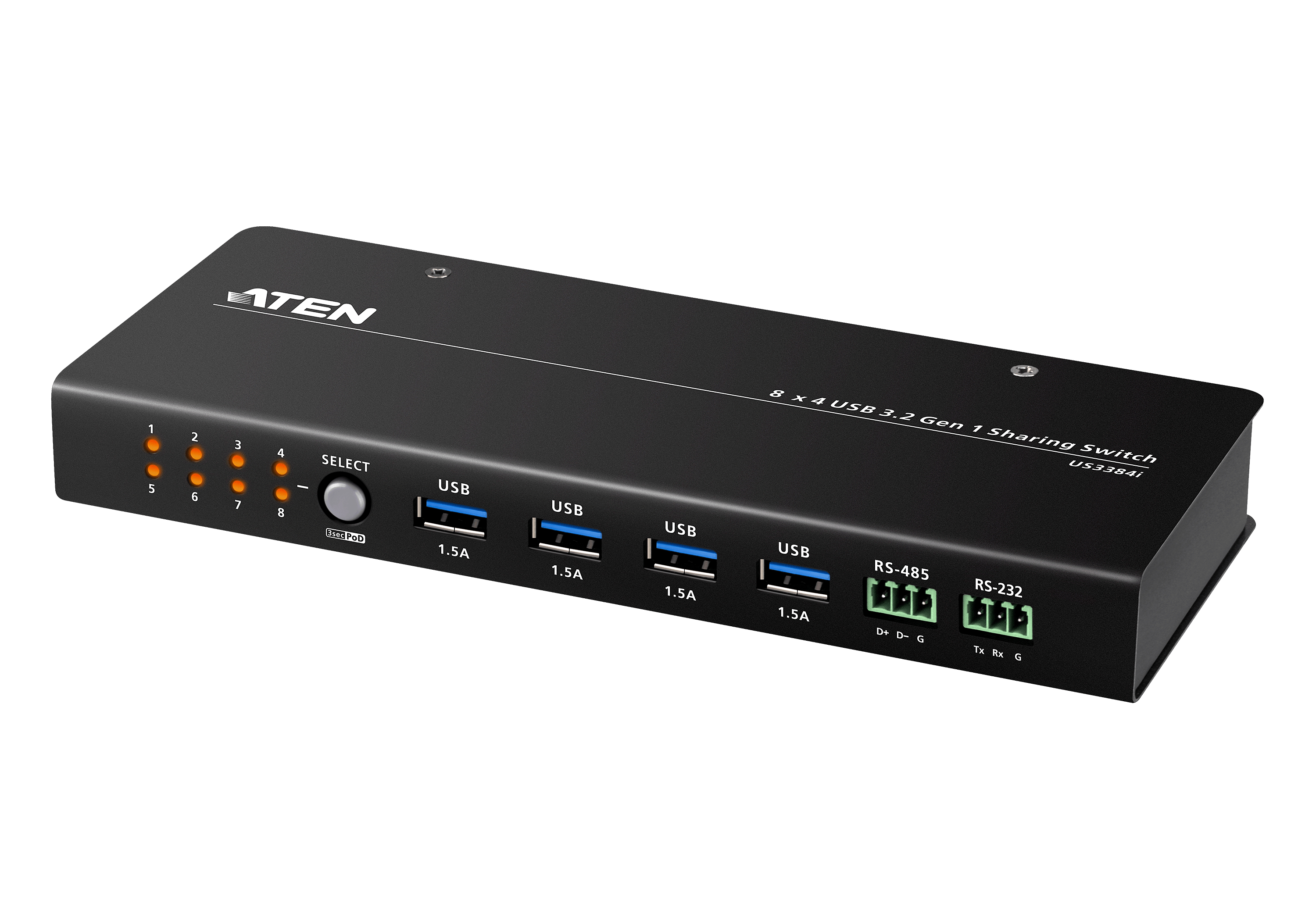 ATEN US3384i - USB peripheral sharing switch - 8 x 4 - desktop, wall-mountable - for ATEN UC10KM