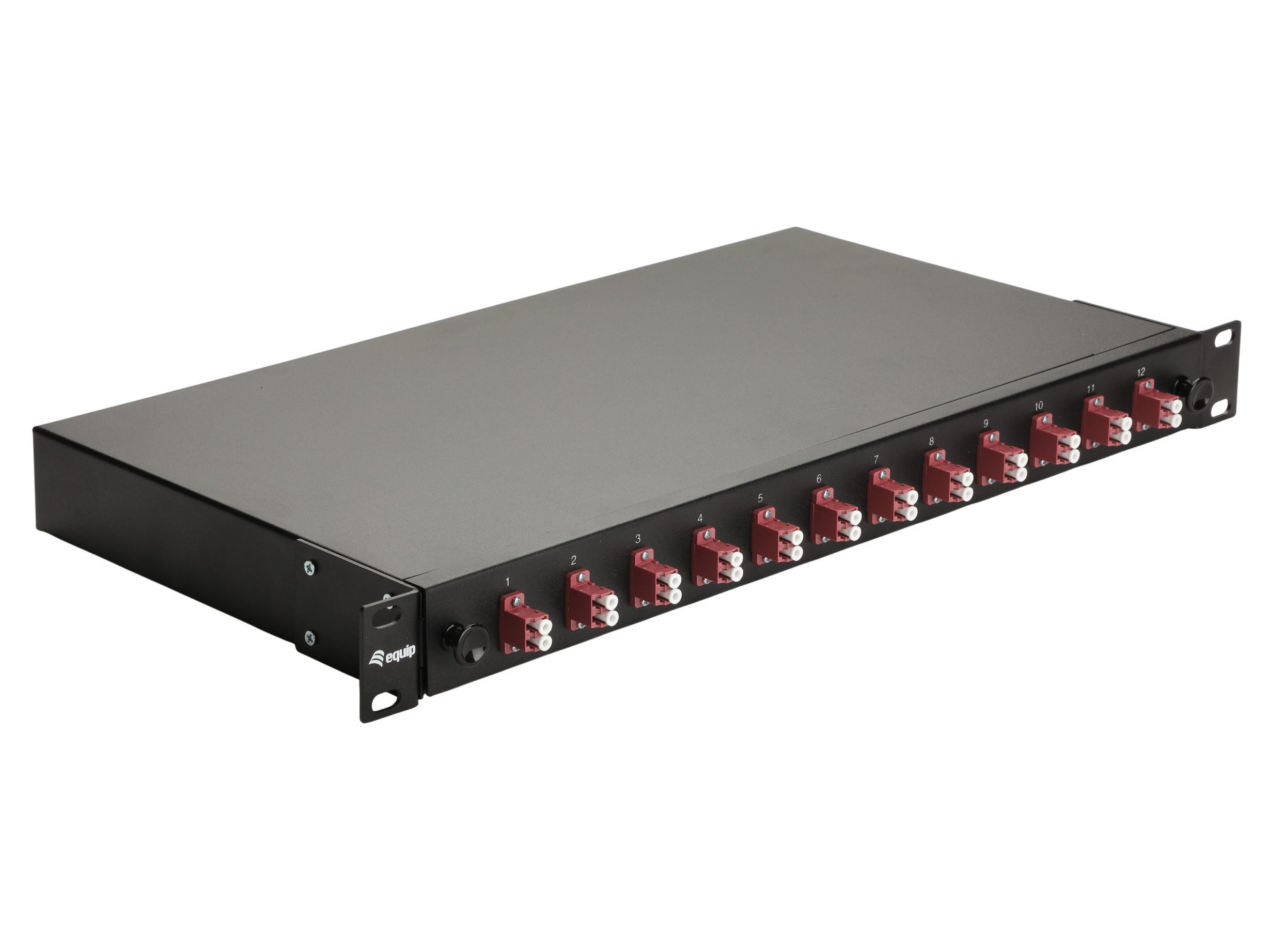 Equip LWL-Spleißkasten 12-Port LC-Duplex OM4 1U komplett  sw