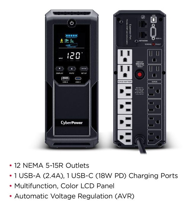 CyberPower LCD BRG1500AVRLCD2 uninterruptible power supply (UPS) Line-Interactive 1.5 kVA – image 5